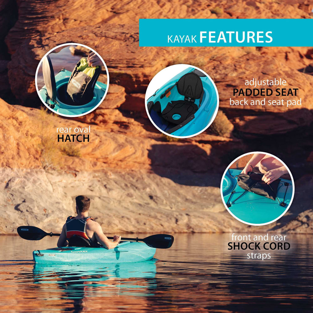 Lifetime Guster 10 ft Sit-Inside Kayak with Paddle, Emerald Fusion (91354)