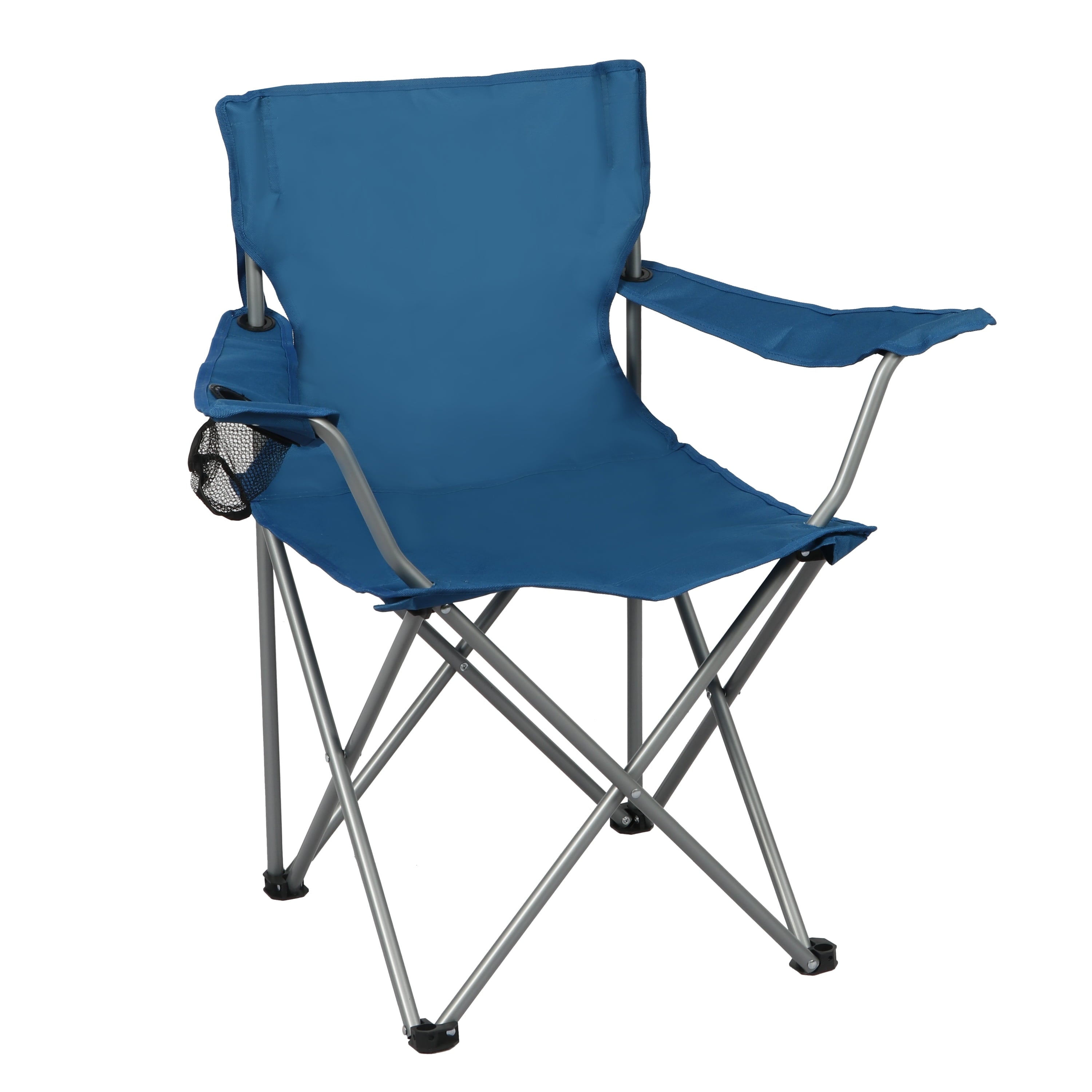Ozark Trail Quad Folding Camp Chair with Cup Holder, Black