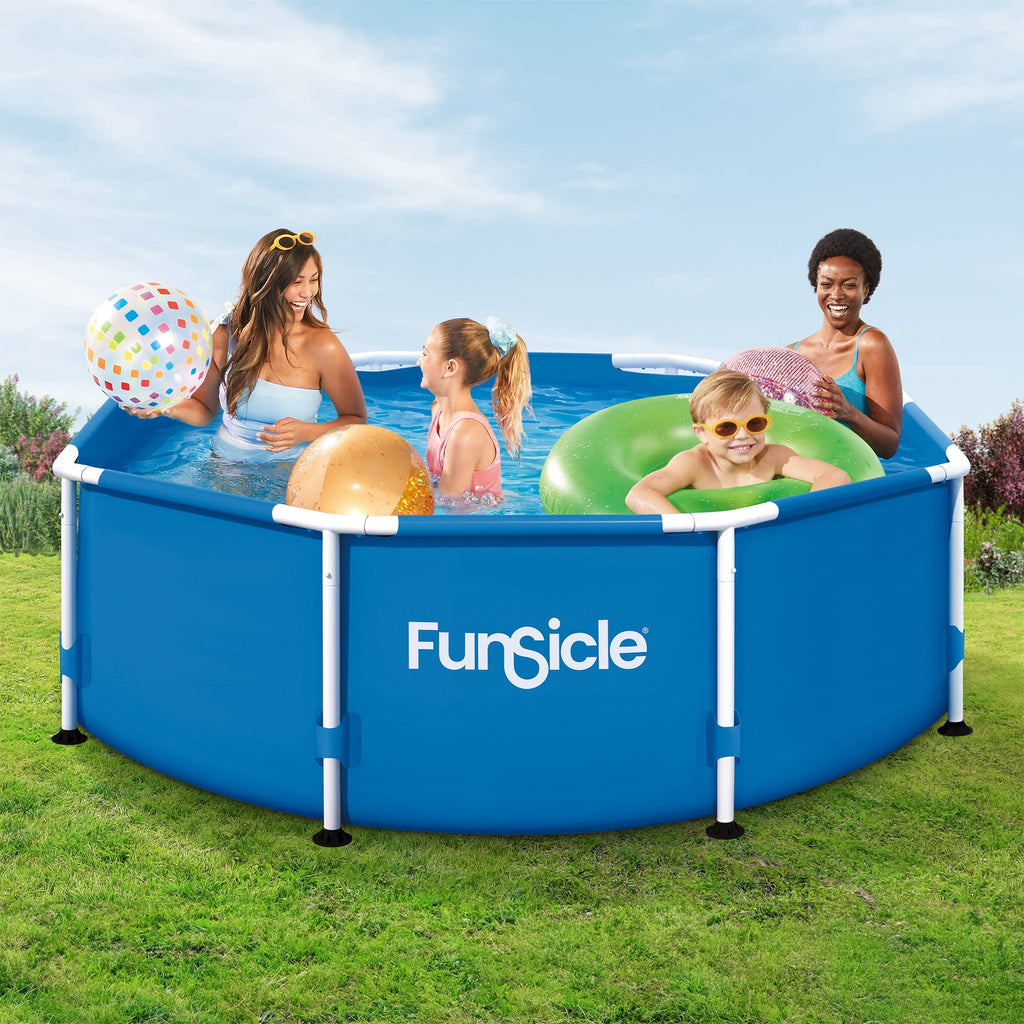 Funsicle 8' x 30 Outdoor Activity Round Frame Above Ground Swimming Pool Set
