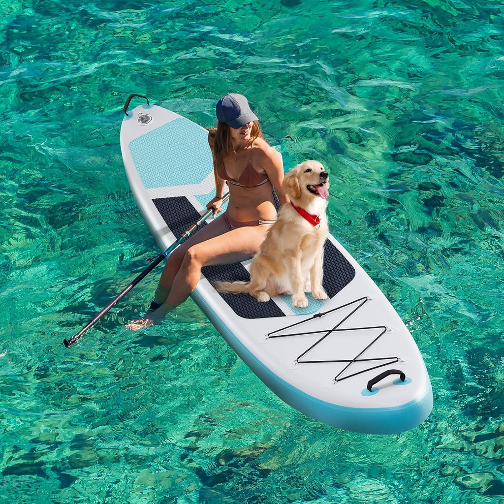 CONCETTA Inflatable Paddle Board,Equipped With SUP Paddle Board Accessories, The Non-slip EVA Deck Design Restarts The Surfboard,Surfboard for Youth&Adults of All Skill Levels，Brown Green