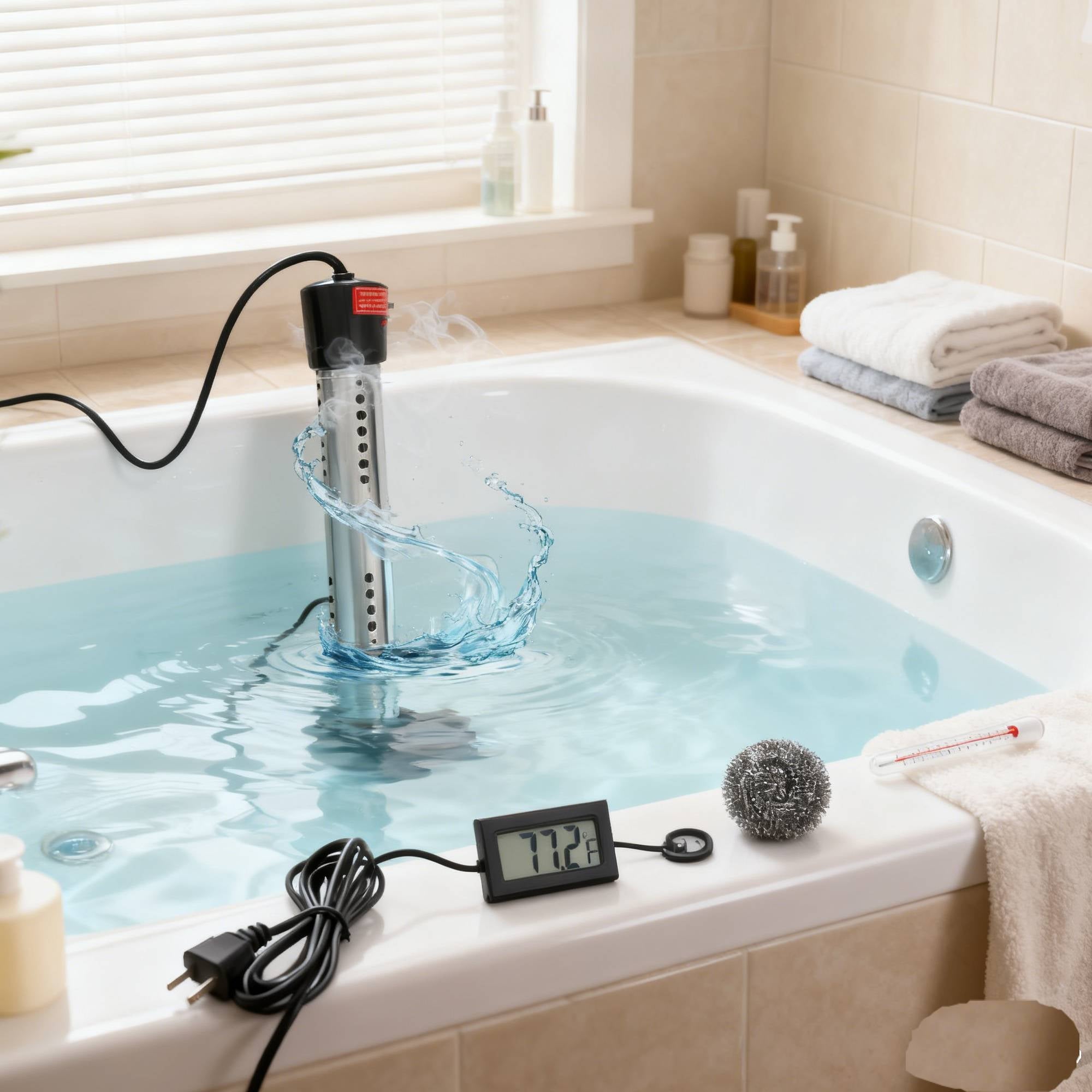 TOYMYTOY Above Ground Pool Water Heater with Stainless Steel for Even Heat Dissipation