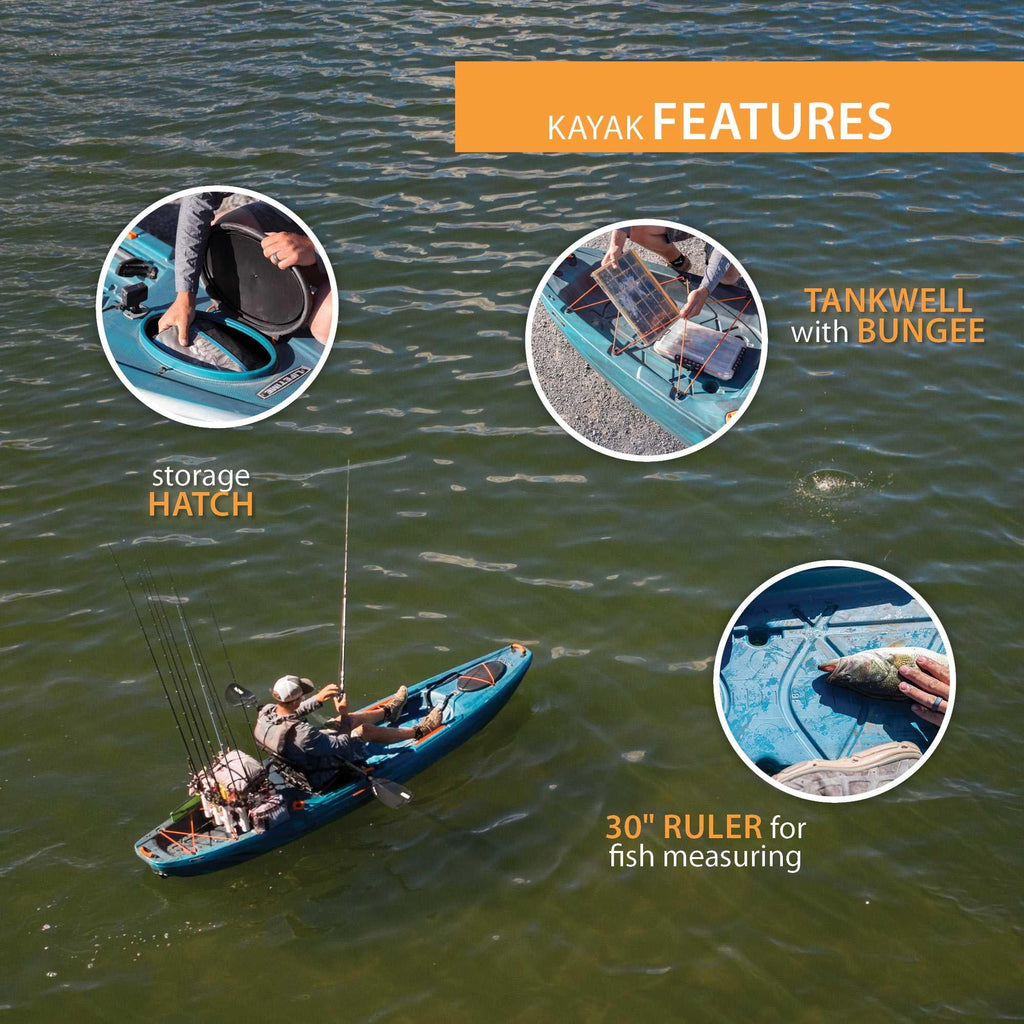 Lifetime Yukon Angler 11 ft. 6 in. Sit-on-Top Comfort Fishing Kayak, Lightning Fusion (90846)