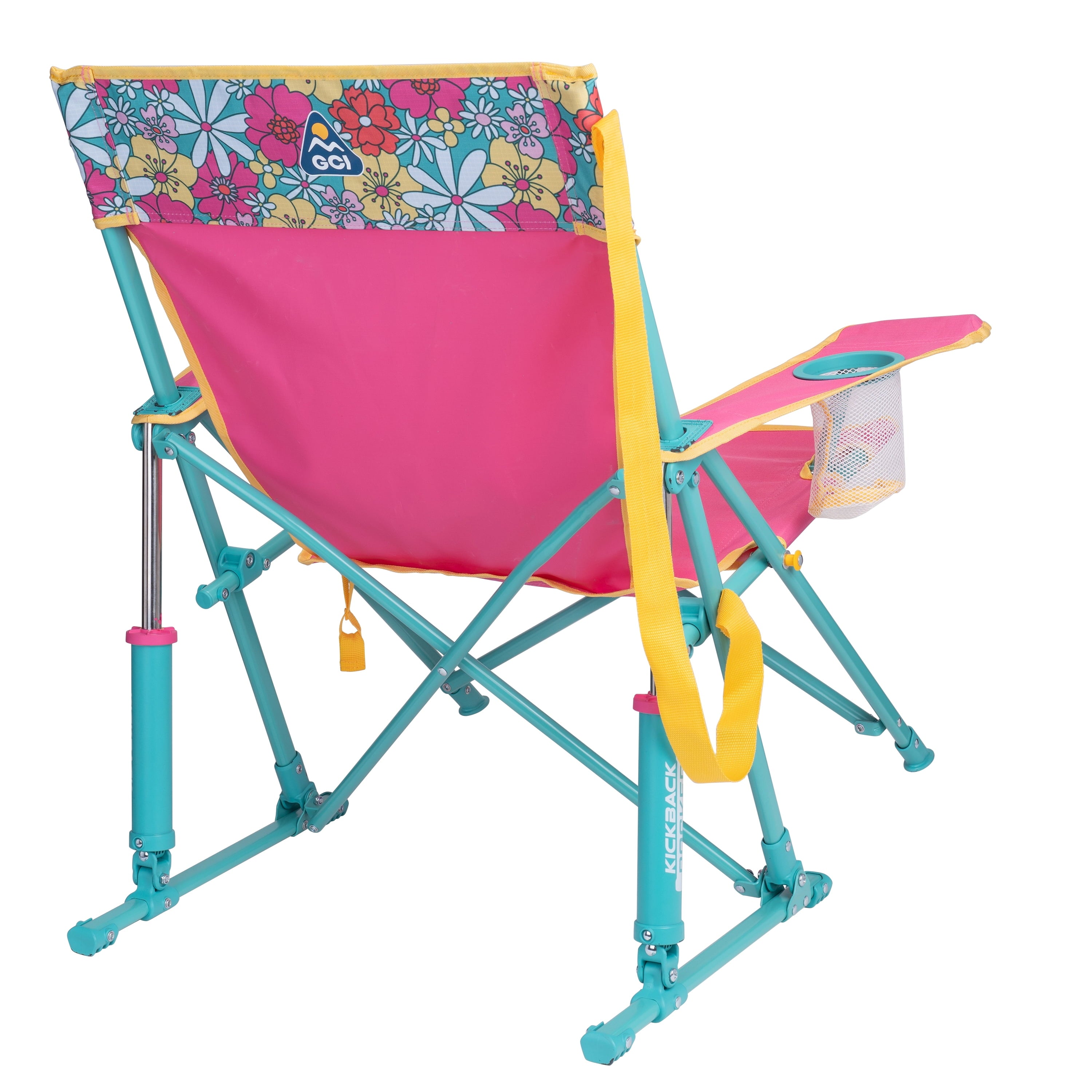GCI Outdoor Kickback Rocker Low Profile Rocking Camp Chair, Summer Floral