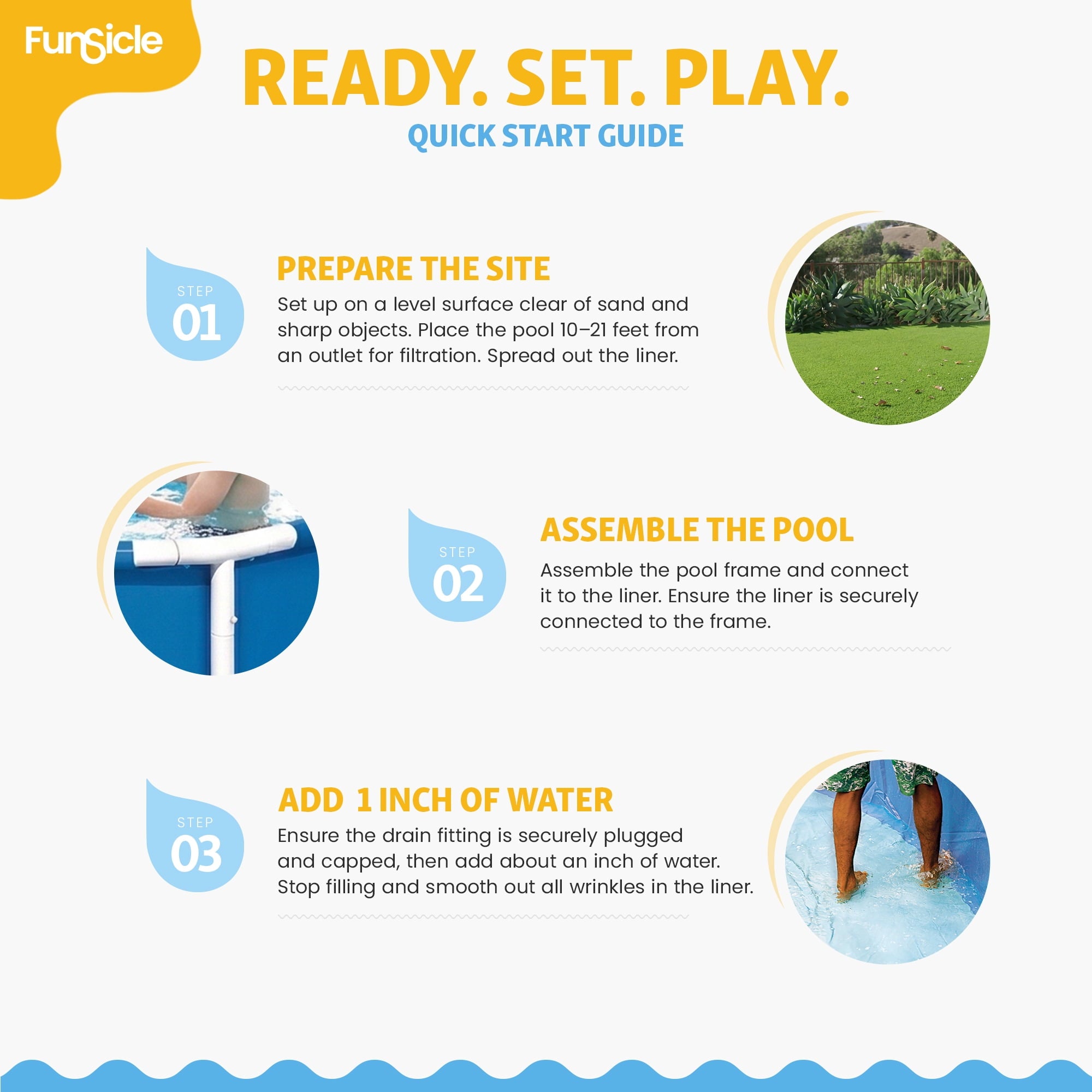 Funsicle 8' x 30 Outdoor Activity Round Frame Above Ground Swimming Pool Set