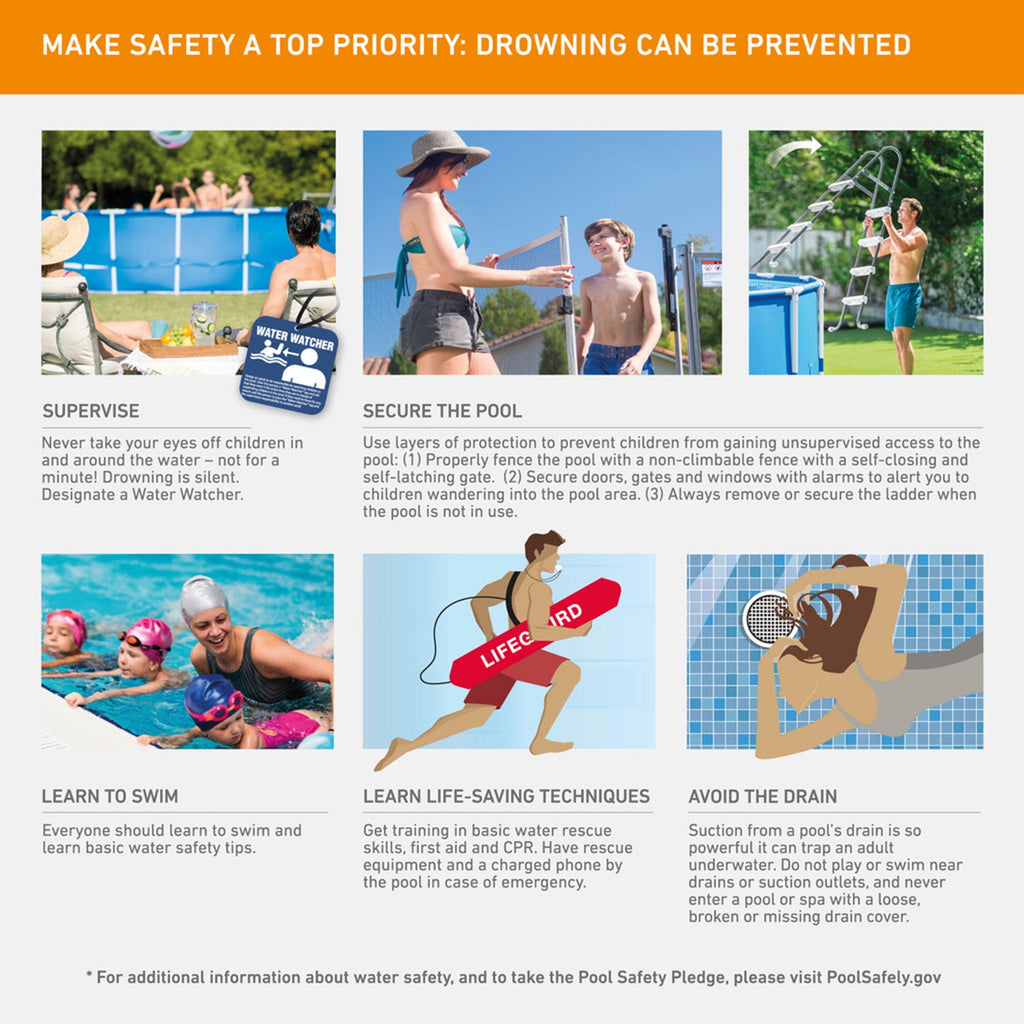 Intex: Beachside Metal Frame Pool - 10' x 30 - Above Ground Swimming, Puncture-Rust Resistant, T-Joint Setup, Family Water Play, 1185 Gal, 28206EP