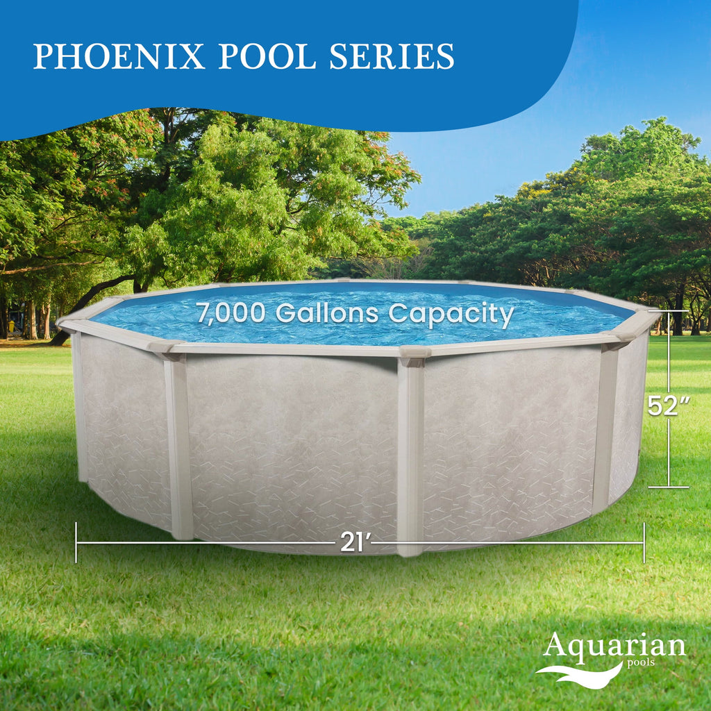 Aquarian Phoenix 18' x 52 Steel Frame DIY Family Size Above Ground Pool