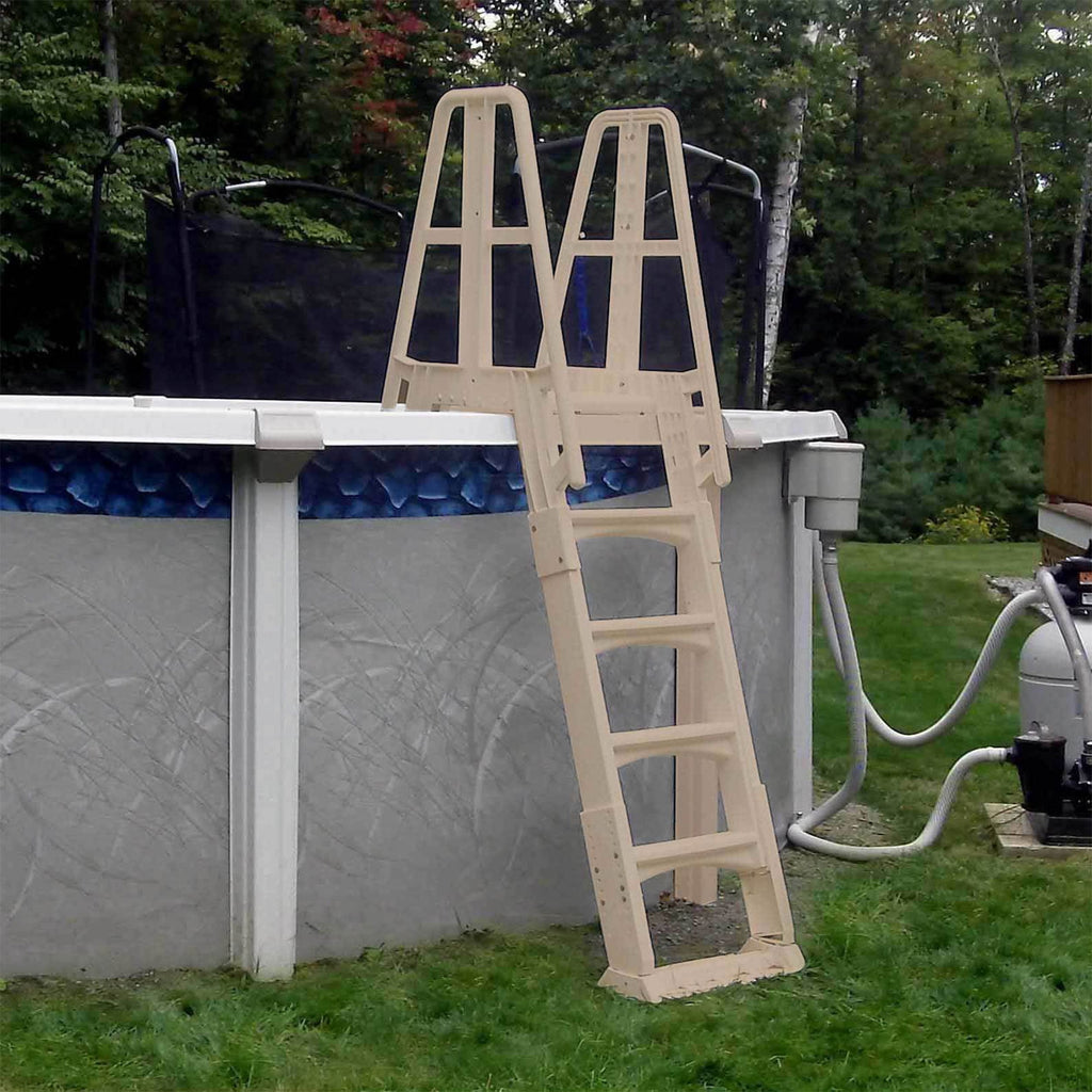 Vinyl Works Canada SLAW Slide Lock A Frame Above Ground Pool Ladder, White