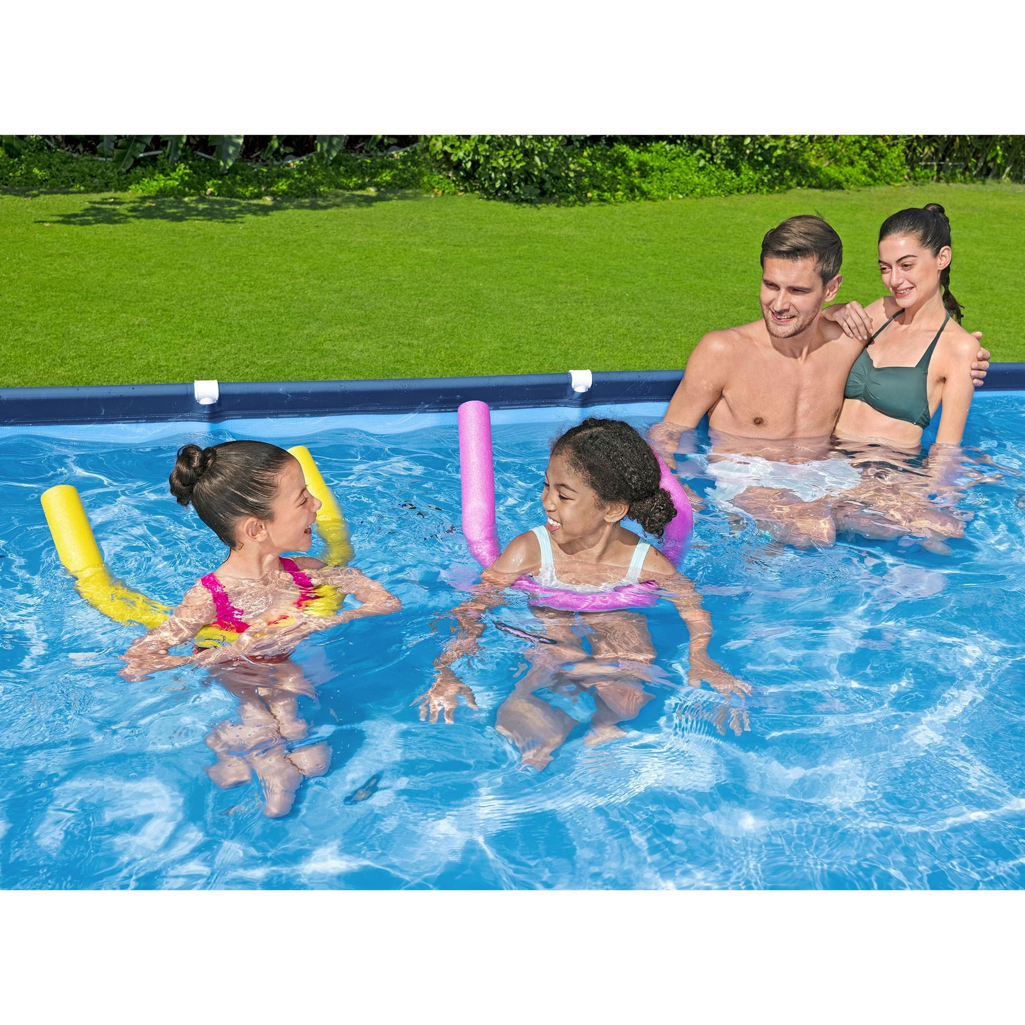 Bestway Steel Pro Rectangle Above Ground Pool Set, 12' x 6'7 x 26