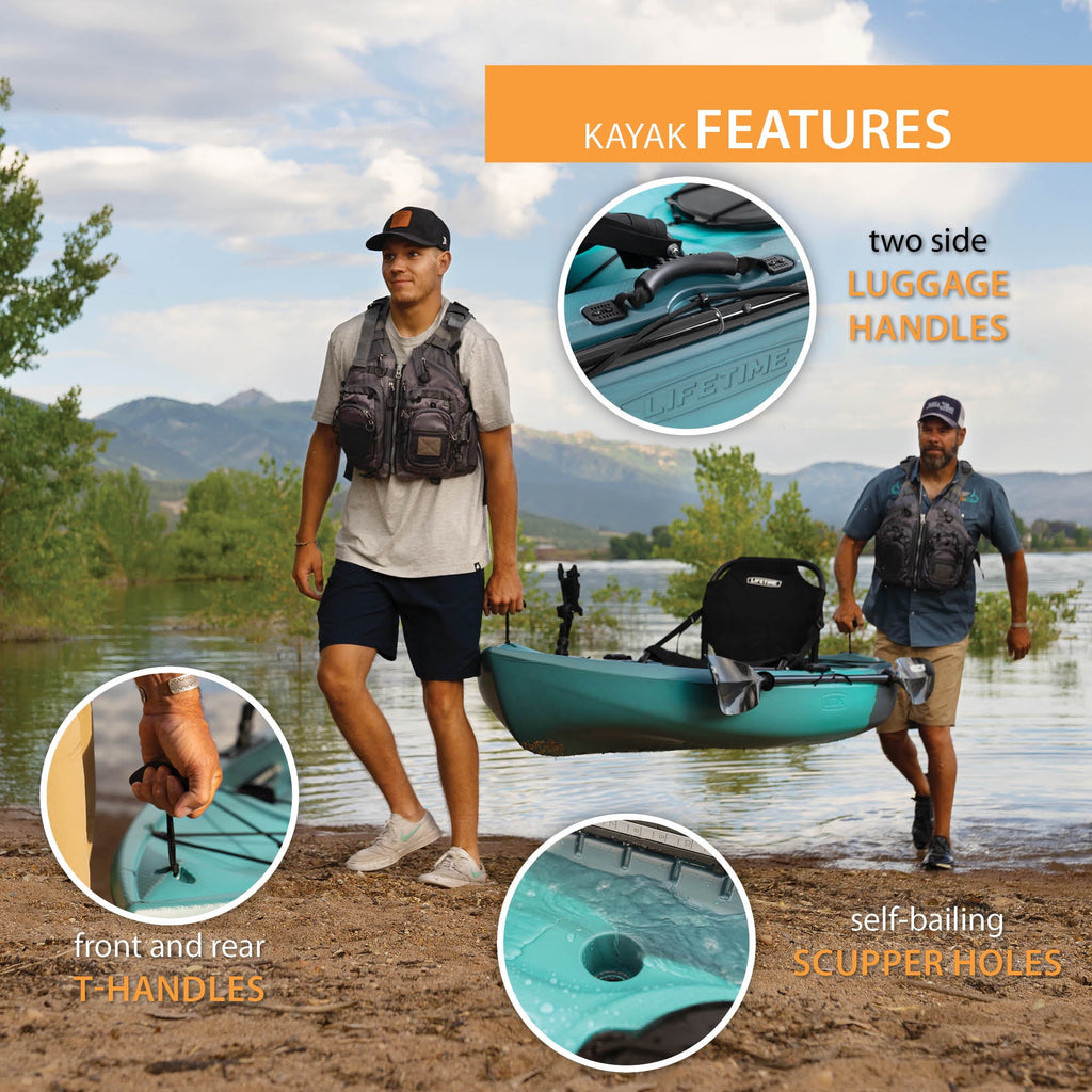 Lifetime Tamarack Pro-Comfort 10 ft 3 in Sit-On-Top Kayak with Paddle, Eclipse Fusion (91058)