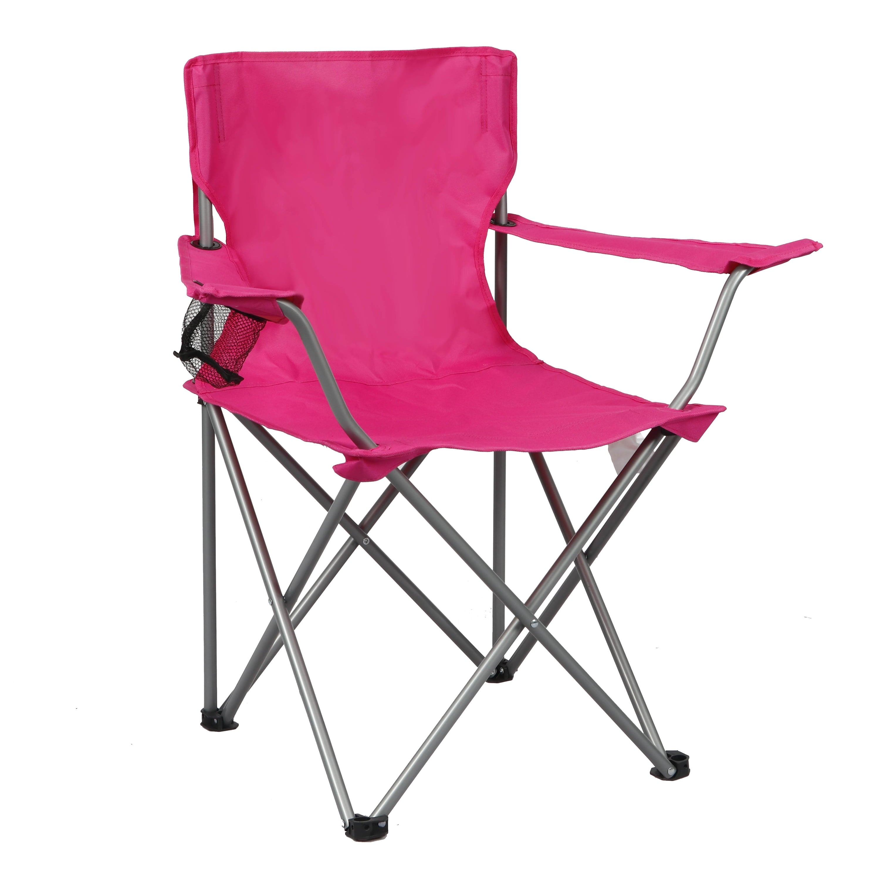 Ozark Trail Quad Folding Camp Chair with Cup Holder, Black