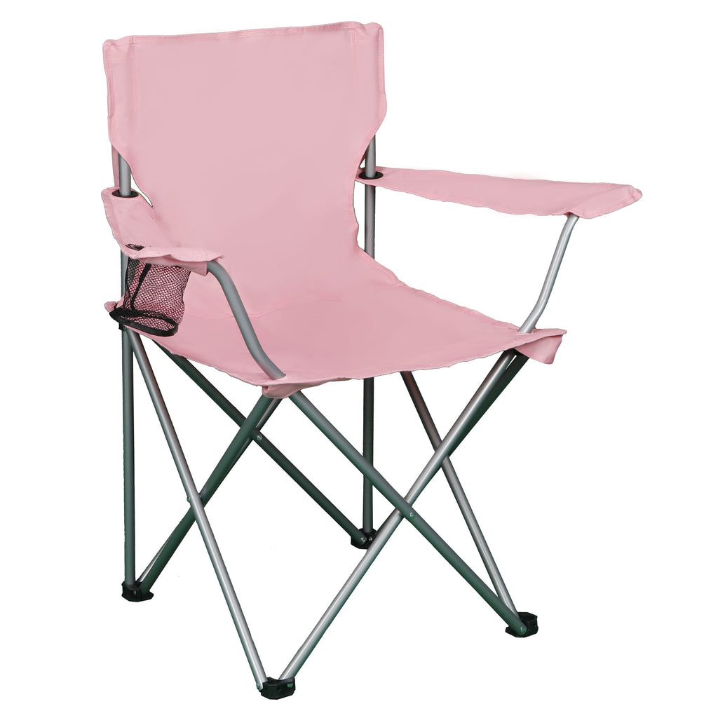 Ozark Trail Quad Folding Camp Chair with Cup Holder, Black