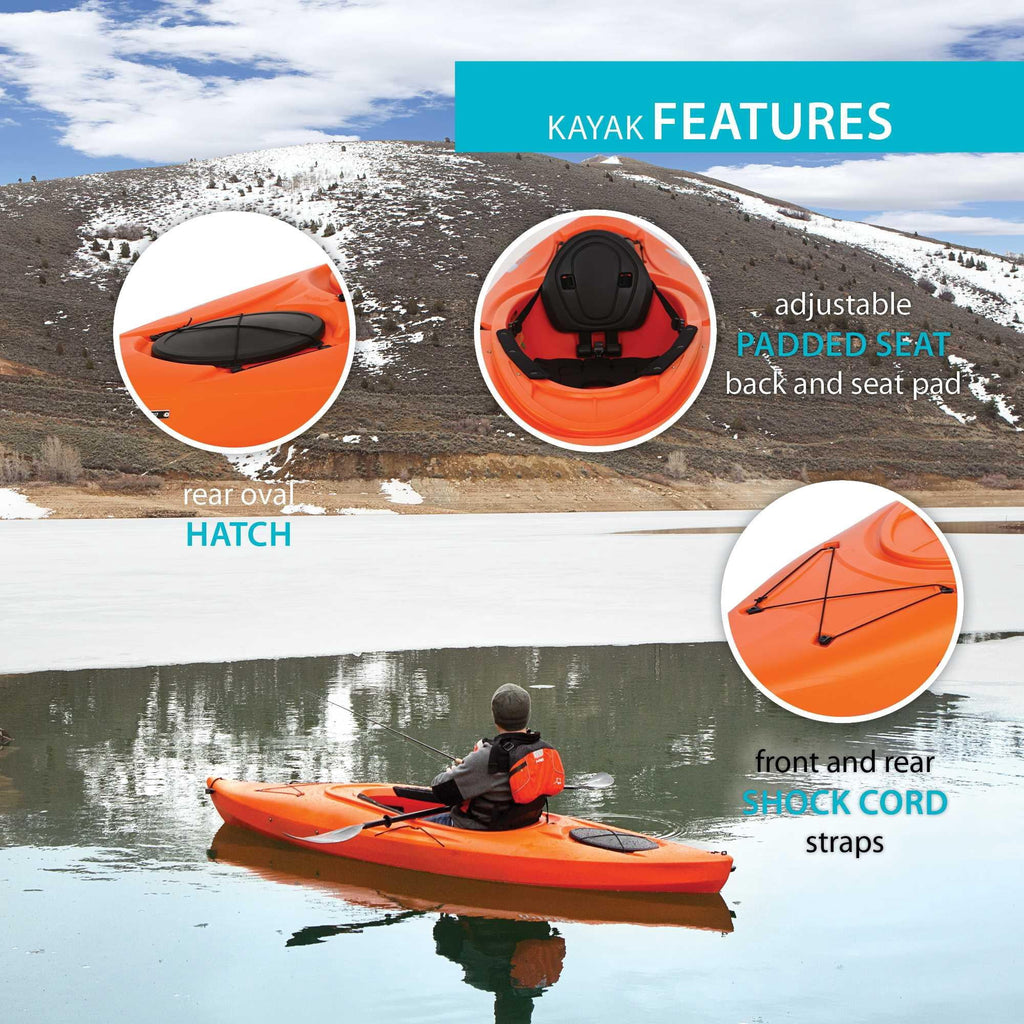 Lifetime Guster 10 ft Sit-Inside Kayak with Paddle, Emerald Fusion (91354)