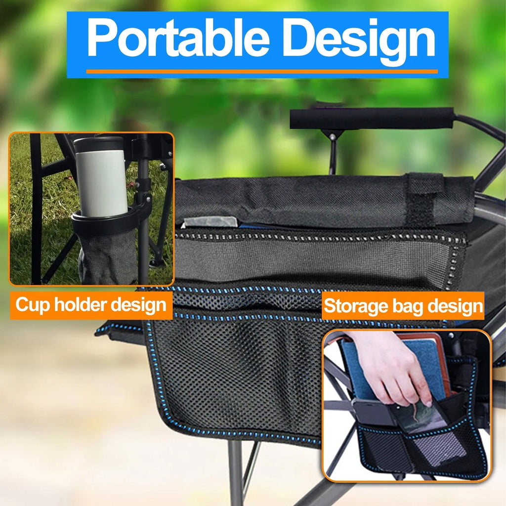 Camping Chairs, 2 Pack Heavy-Duty Steel Frame Supports 450Lbs, Foldable Outdoor Lawn Chair with Cup Holder