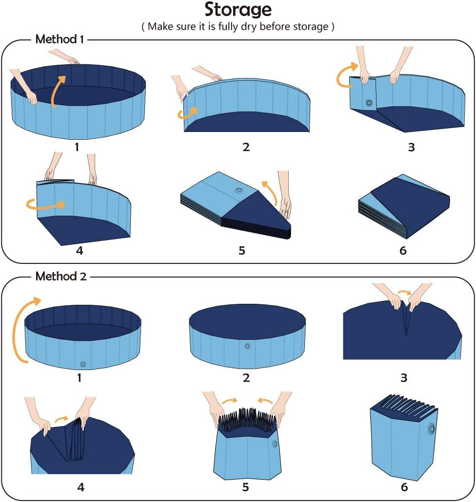 Pet Dog Pool Bath Swimming Tub Kiddie Pool, 48 x 12 inch Collapsible Foldable Portable for Dogs Cats and Kids Blue
