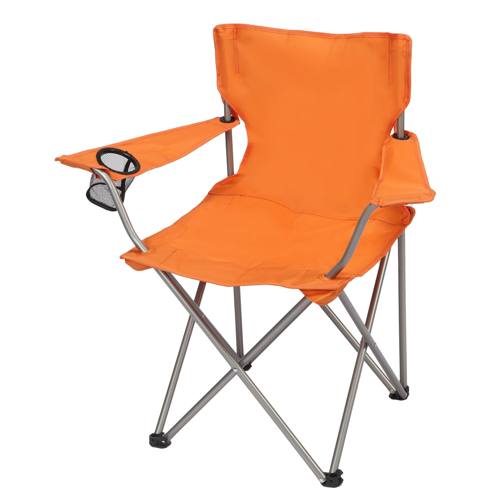 Ozark Trail Quad Folding Camp Chair with Cup Holder, Black