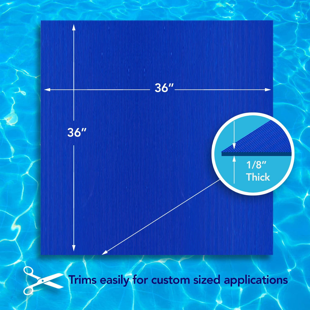 Resilia Stay-Put Pool Ladder Mat Protective Non-Slip Pad, Blue