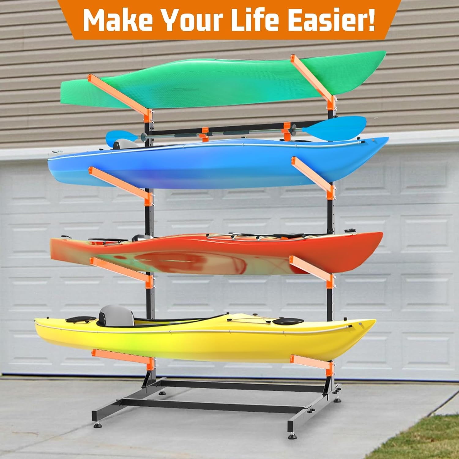UOKRR Freestanding Kayak Storage Rack Heavy-Duty Canoe Stand