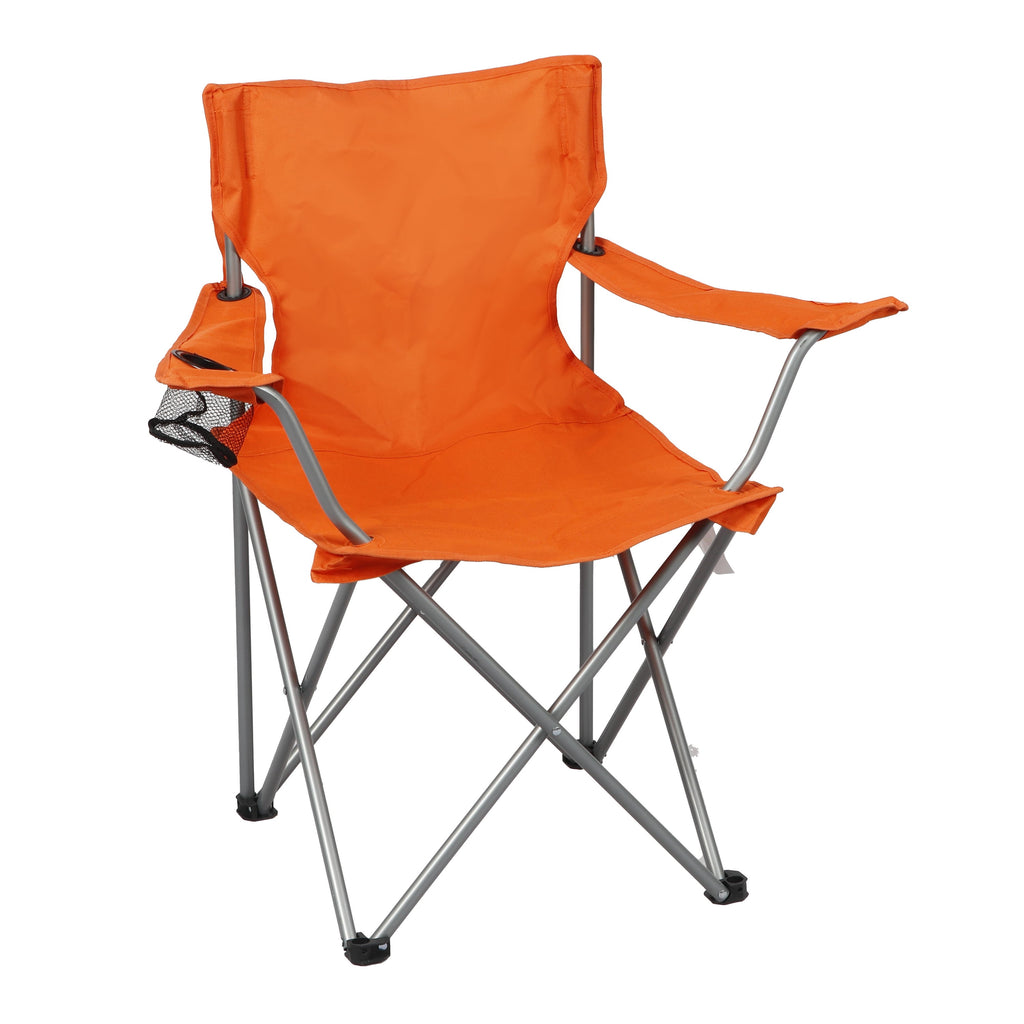 Ozark Trail Quad Folding Camp Chair with Cup Holder, Black