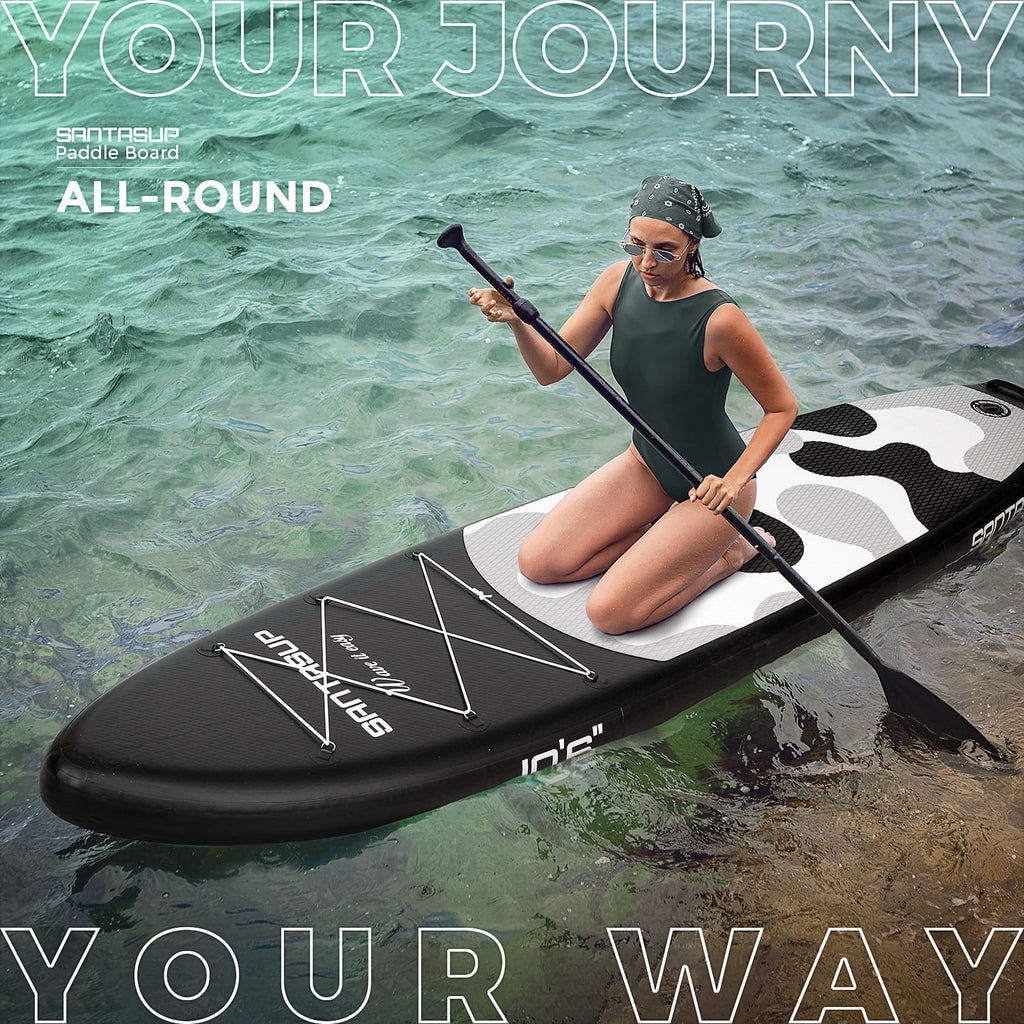 Santasup Blow Up Paddle Board Inflatable Paddle Board For Adults, 10ft Stand Up Paddleboard, Sup Board With Sup Accessories, Non-Slip Deck, Adjustable Paddle, Travel Backpack Wide Stance Pink