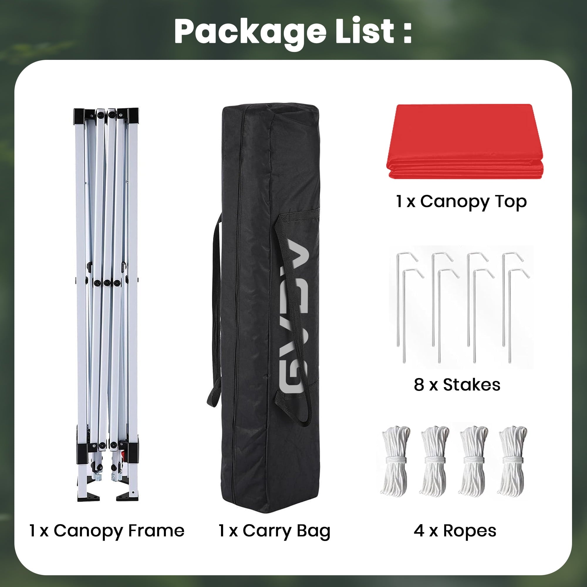 GVDV Canopy Tent, 10x10 ft Easy Pop up Outdoor Canopy Tent, Portable Straight Leg Gazebo Instant Canopy, Blue