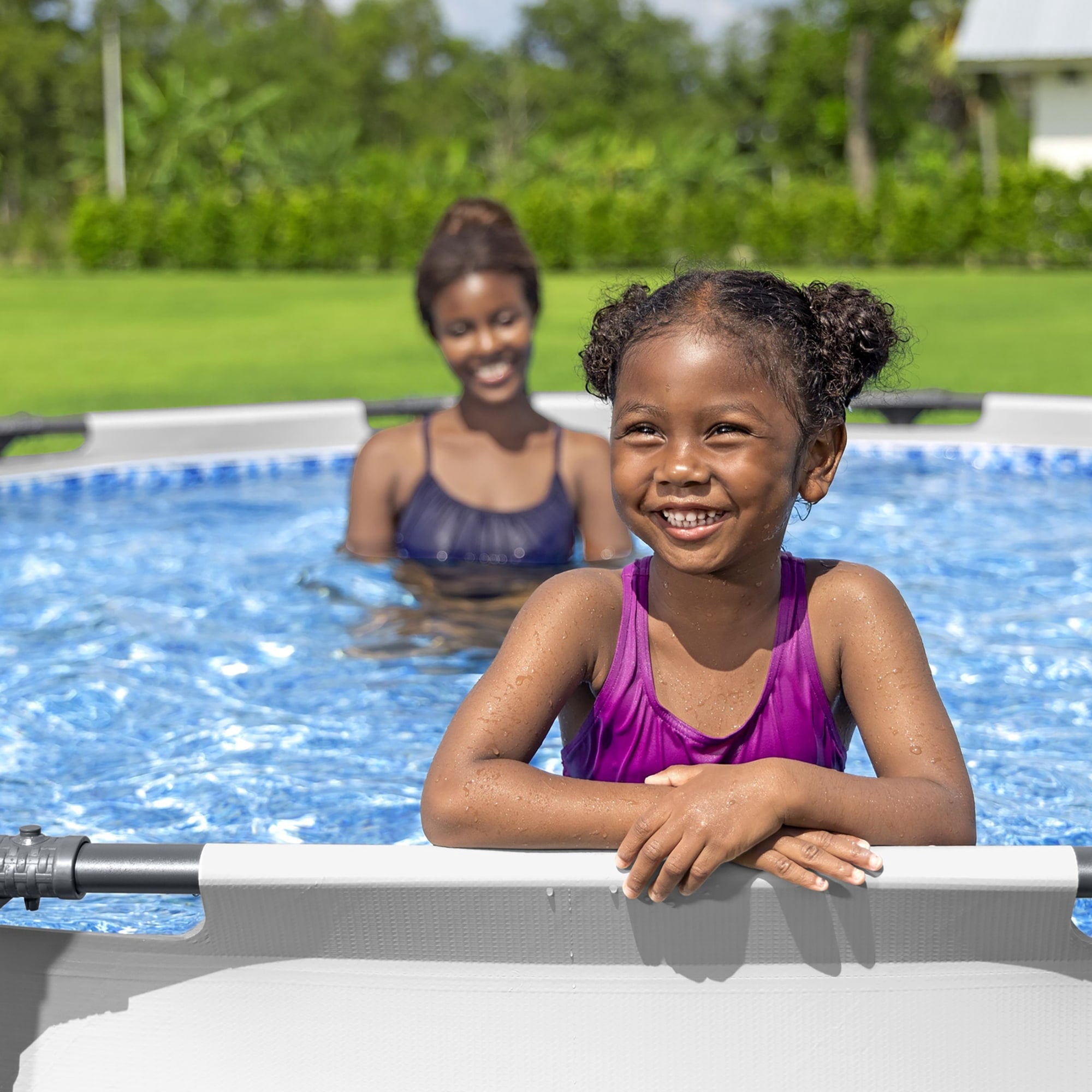 Bestway 12' x 30 Steel Pro Round Frame Above Ground Pool Set with Filter Pump