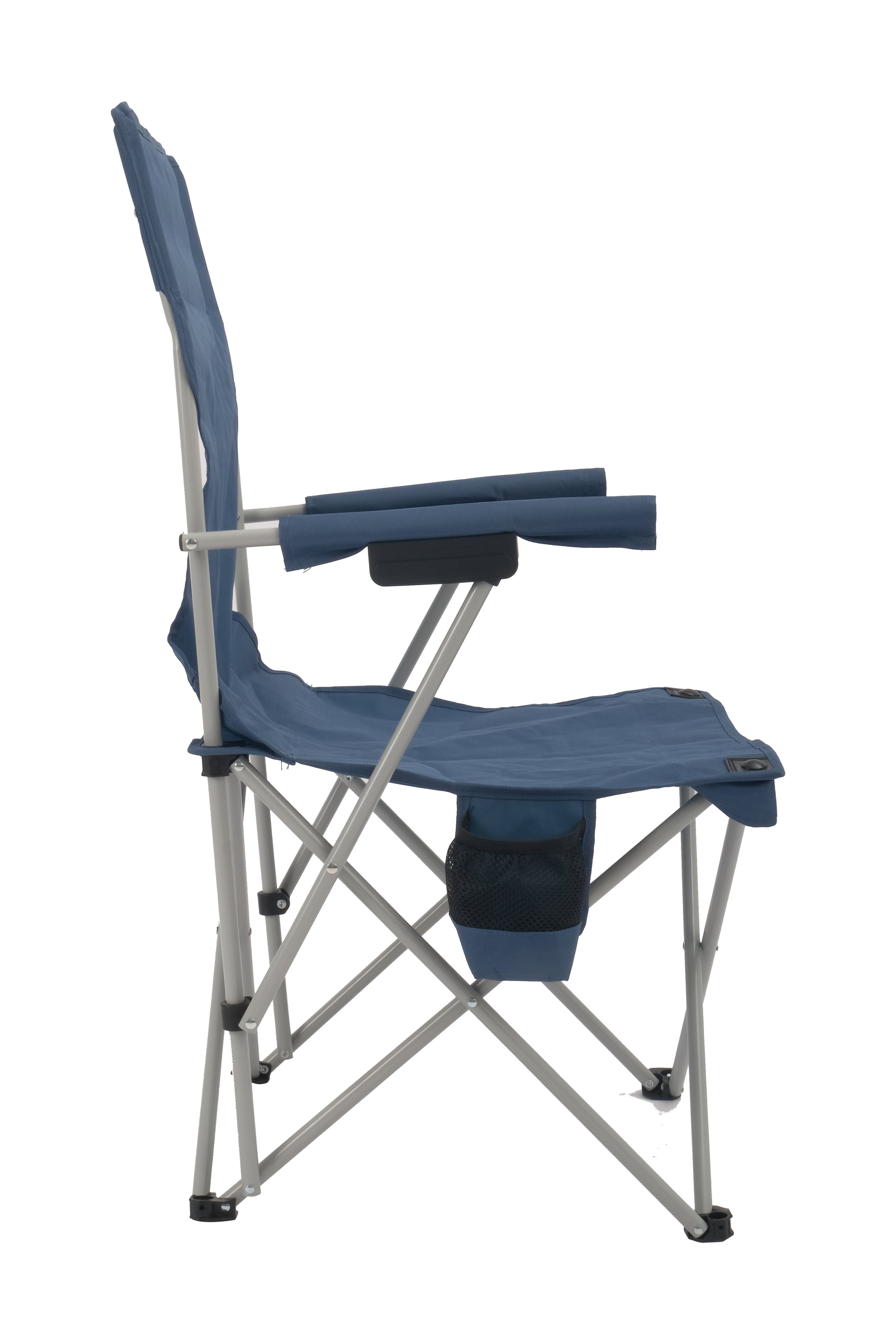 Ozark Trail Hard Arm Camping Chair with Durable Polyester Seat and Steel Frame, Portable with Cup Holder