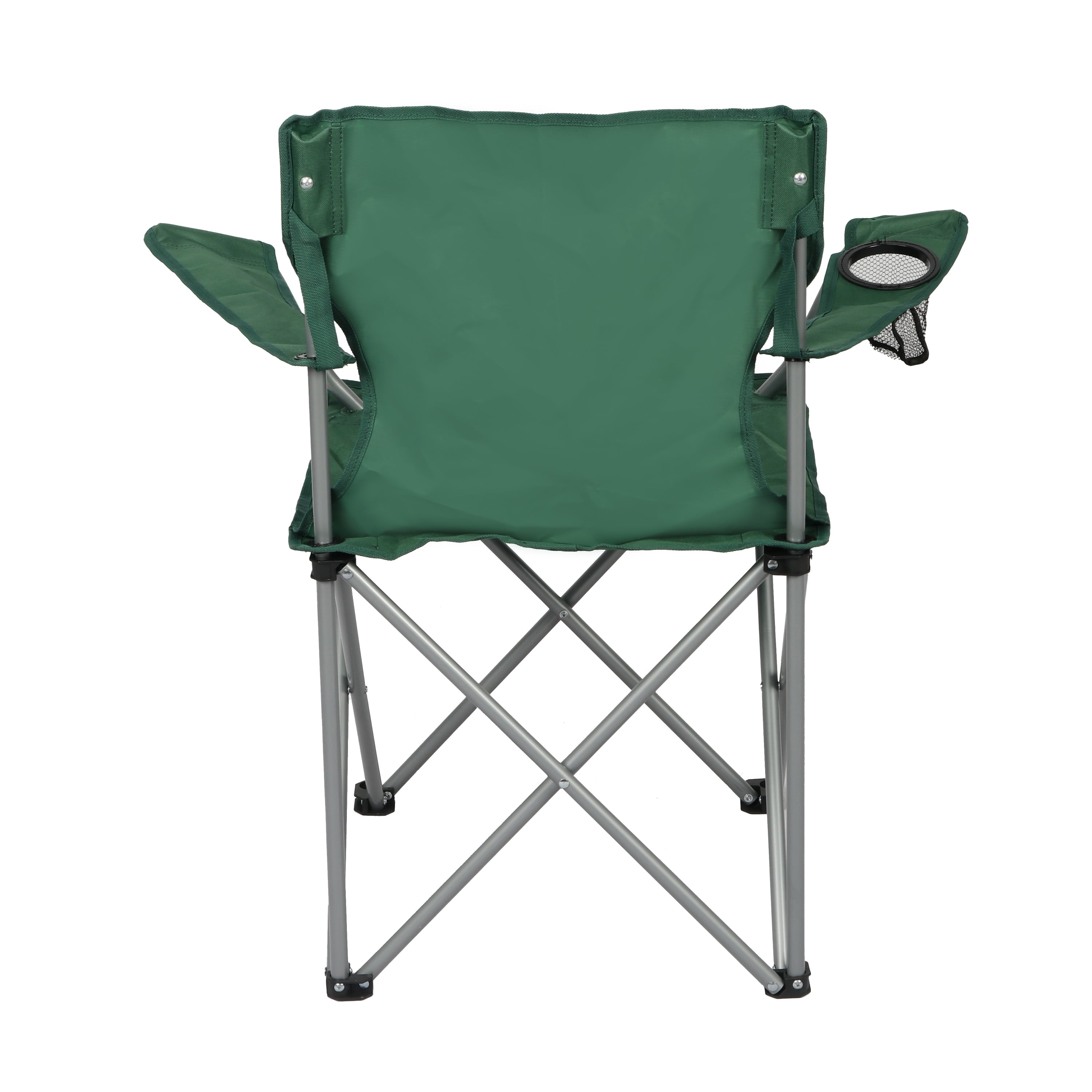 Ozark Trail Quad Folding Camp Chair with Cup Holder, Black