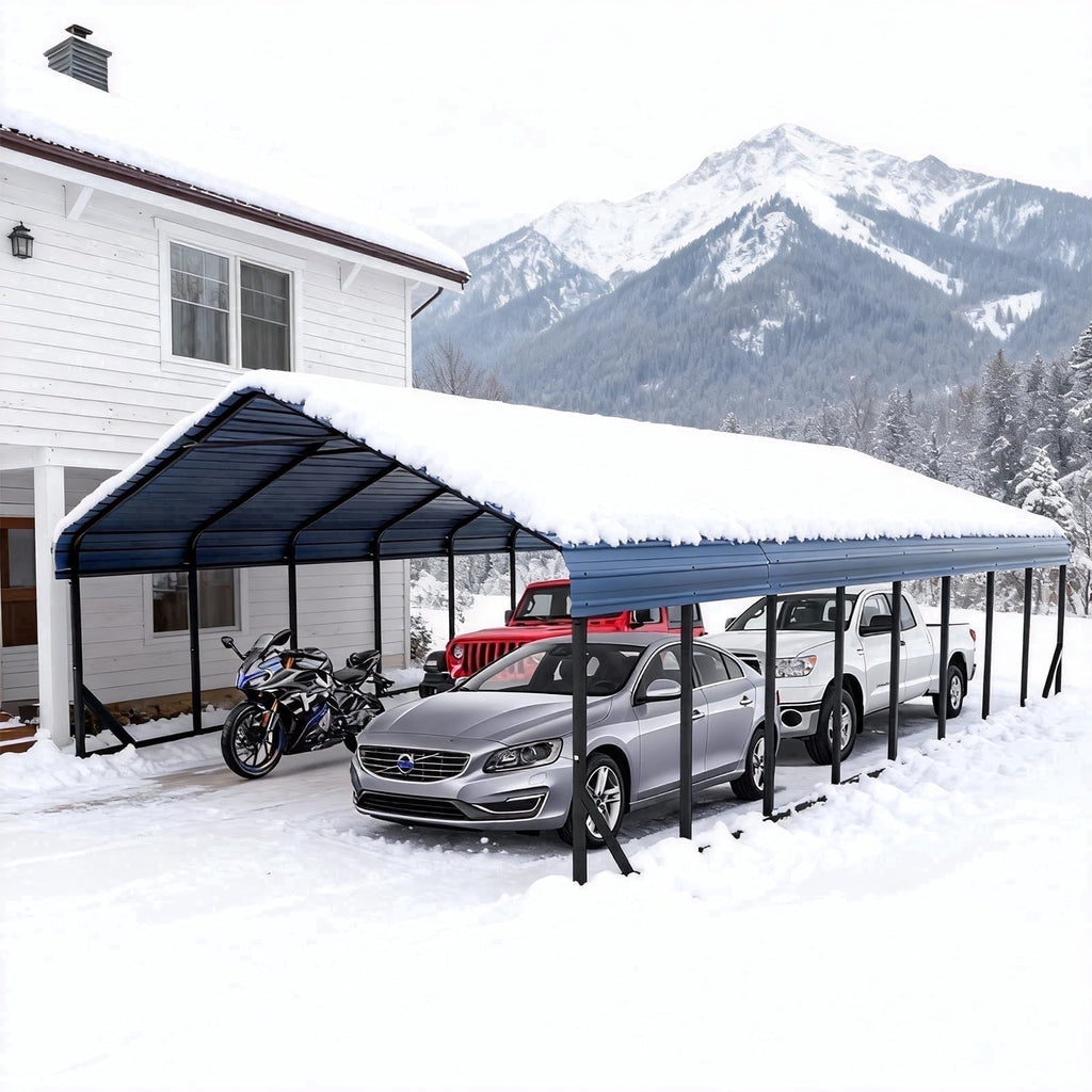 Heavy-Duty 10x20 ft Carport Garage, All-Weather Protection for RV, Boat, Car & Truck, Portable Shelter with Wind & Rust Resistance
