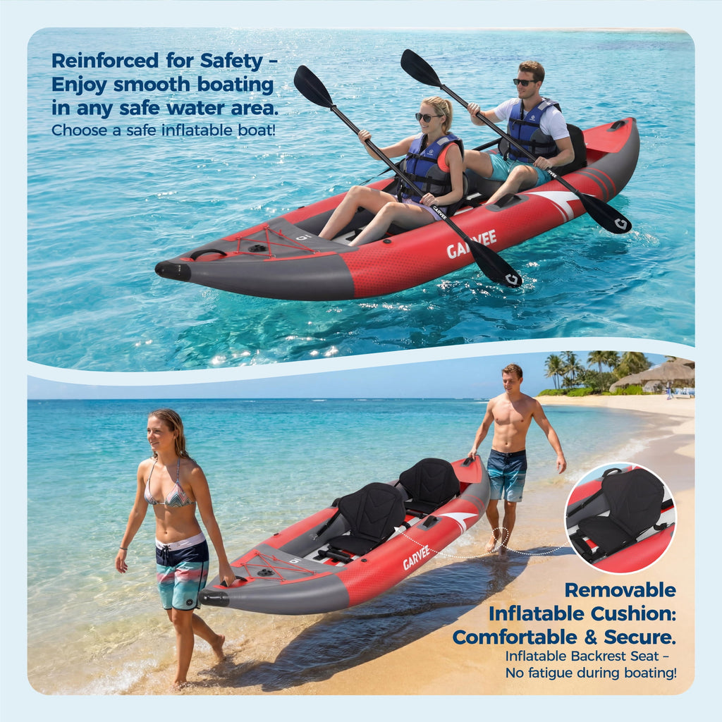 Garvee Inflatable Kayak Set for 1 Person, 118 x 36 x 16, Blue