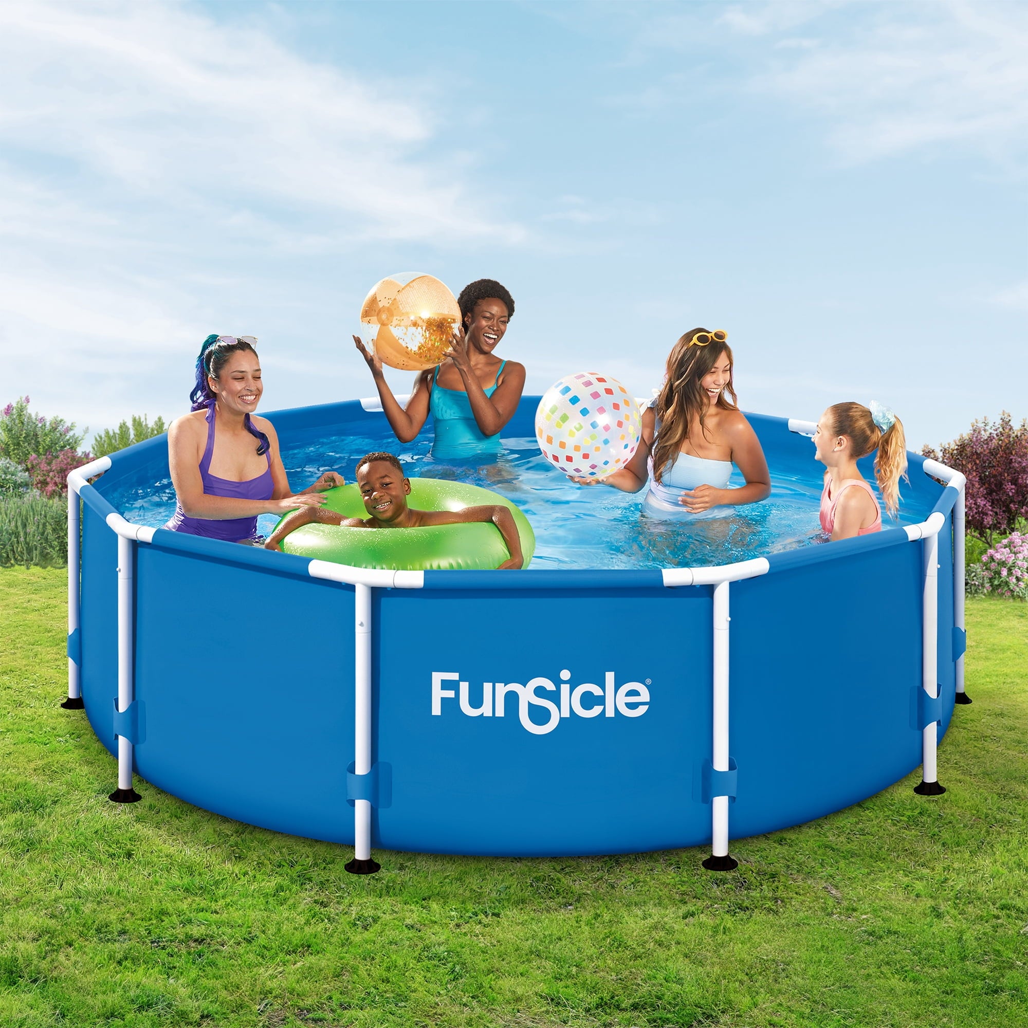 Funsicle 8' x 30 Outdoor Activity Round Frame Above Ground Swimming Pool Set