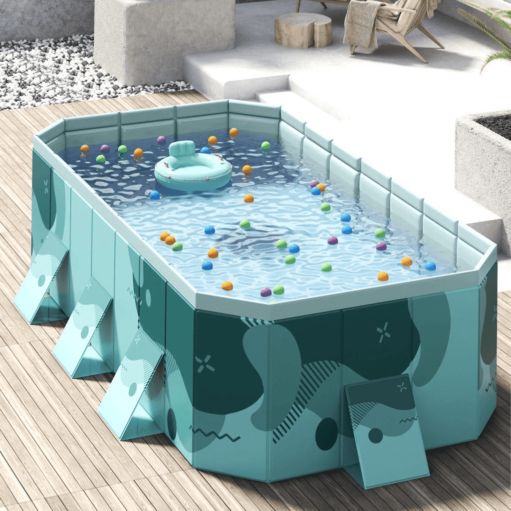 JieC 118Foldable Swimming Pool for Home Use, Easy to Place and Store Large Capacity Pool, for Yard, Garden, Patio,Green