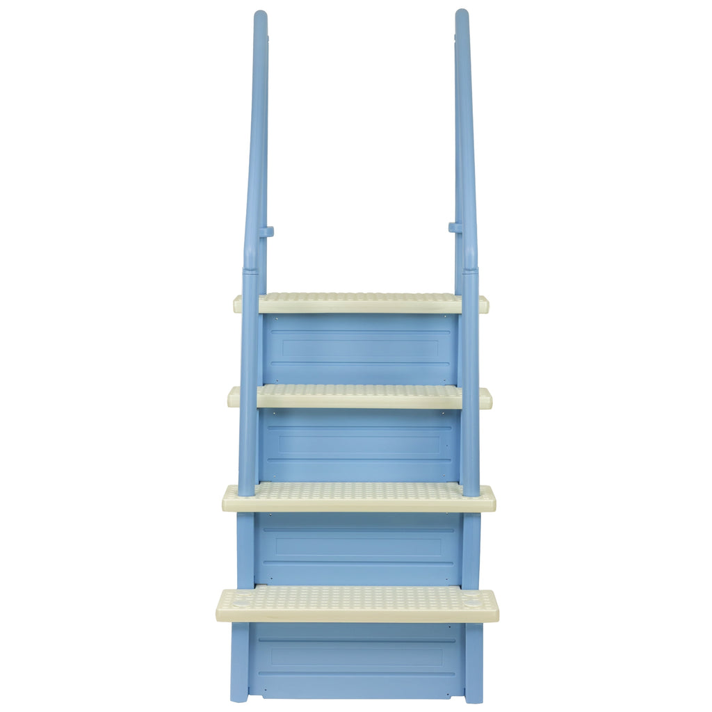 Aqua Select White Outside Flip-up Safety Ladder for Above Ground Pools 48-54H
