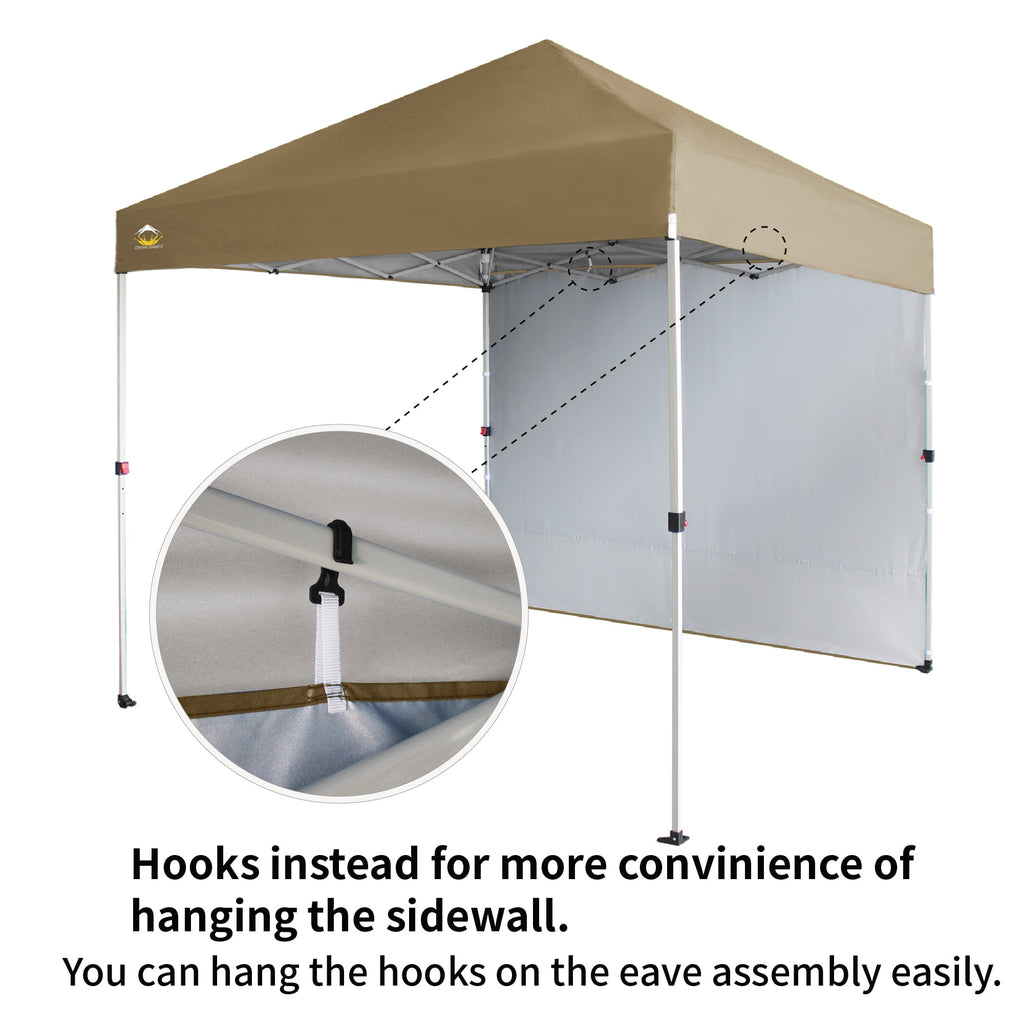 CROWN SHADES 10'x10' Instant Canopy Tent with 1 Sidewall with One Push Setup Sun Shelter for Events Parties Sky Blue