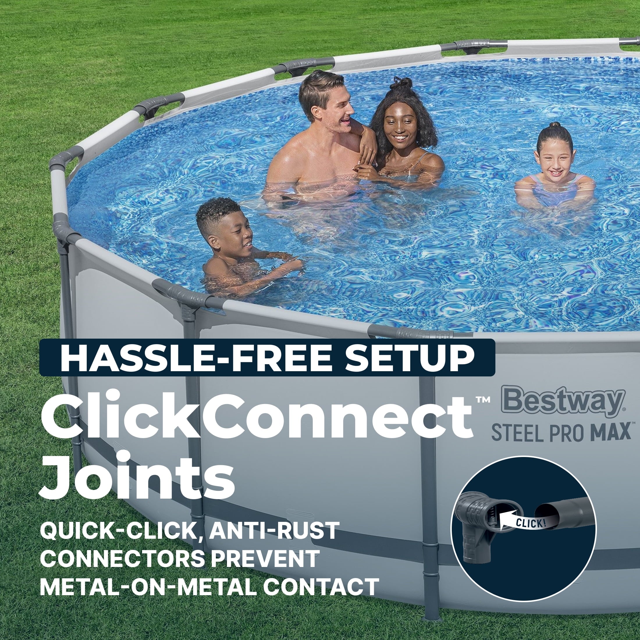 Bestway Steel Pro MAX 15'x42 Metal Frame Above Ground Pool Set w/ Pump, Ladder, & Cover