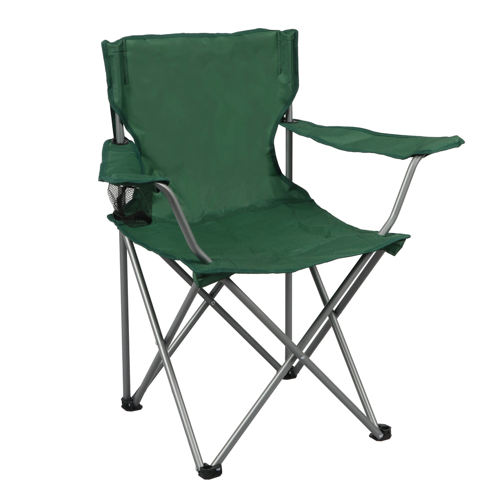 Ozark Trail Quad Folding Camp Chair with Cup Holder, Black