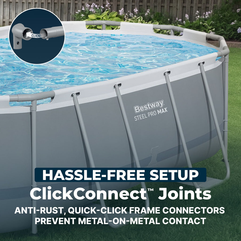 Bestway Steel Pro MAX 10 ft x 6 ft 7 In x 33 in, Oval Above Ground Pool Set, Outdoor Frame Swimming Pool