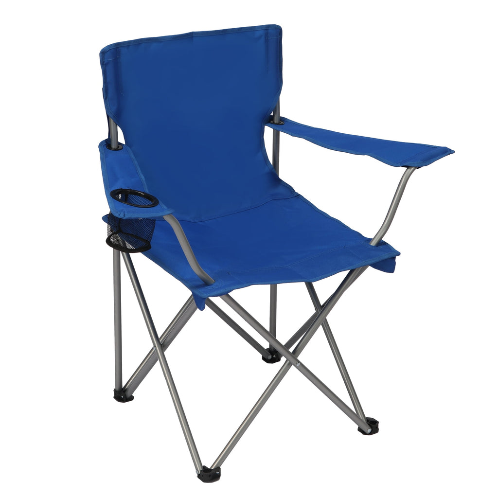 Ozark Trail Quad Folding Camp Chair with Cup Holder, Black