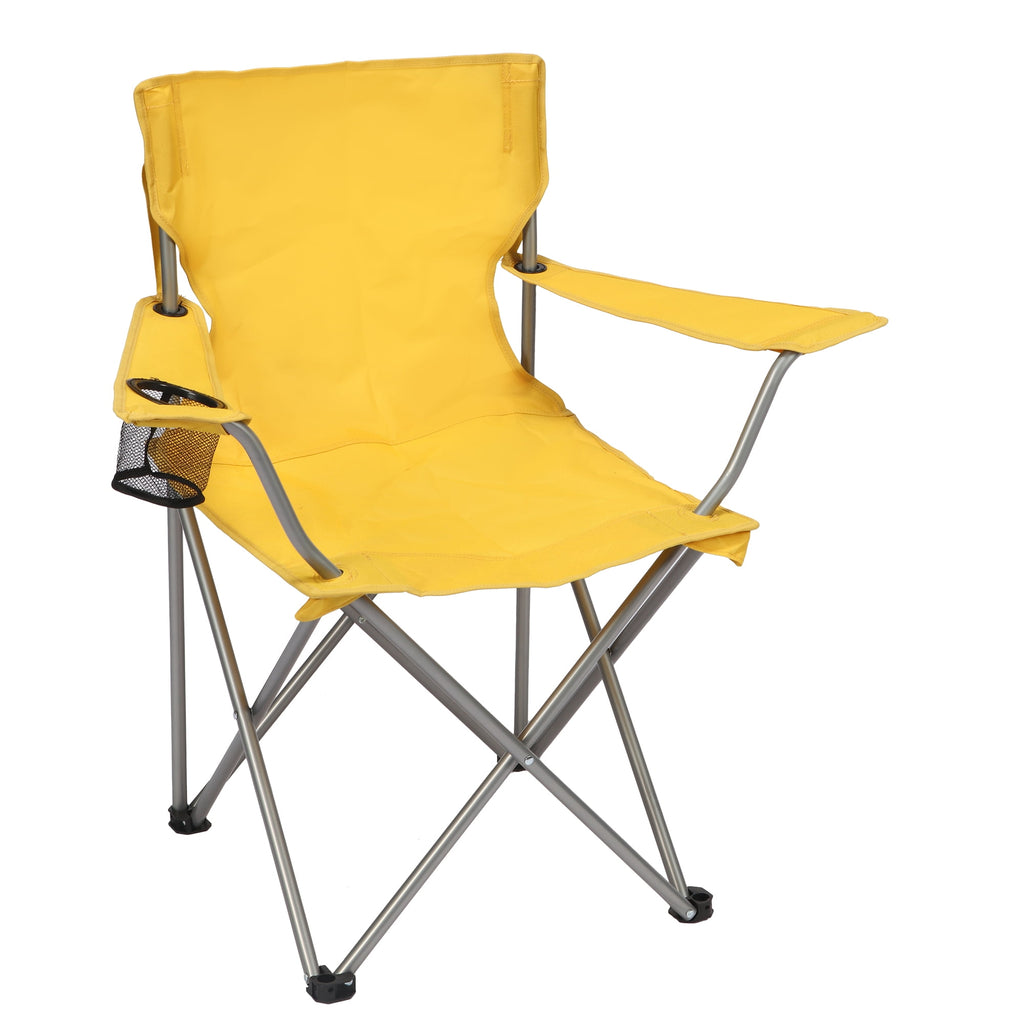 Ozark Trail Quad Folding Camp Chair with Cup Holder, Black