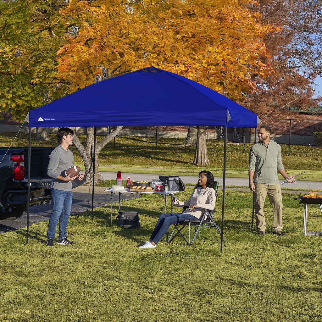 Ozark Trail 10x10 Instant Pop Up Canopy Tent with Simple Push Setup – Straight Leg Pop-Up Tent for Tailgating, Camping & Events, Gold
