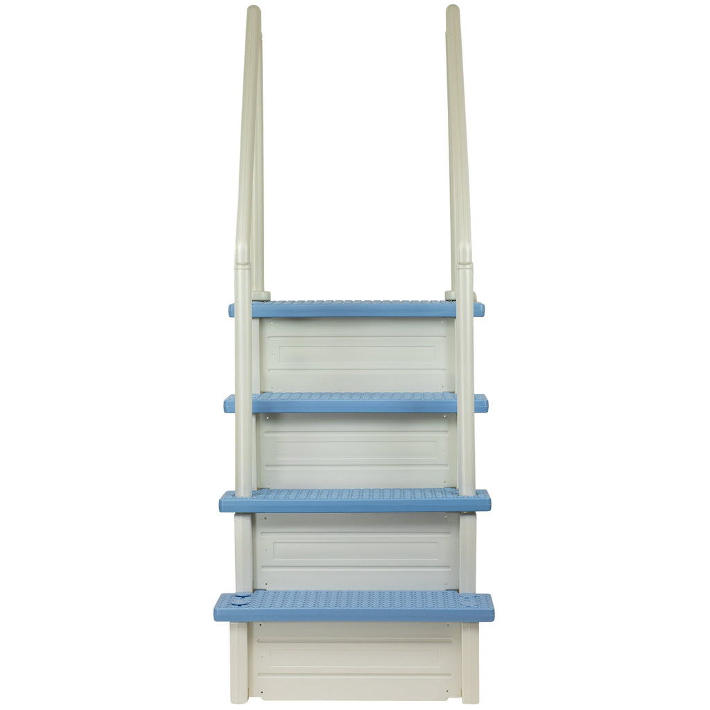 Aqua Select White Outside Flip-up Safety Ladder for Above Ground Pools 48-54H