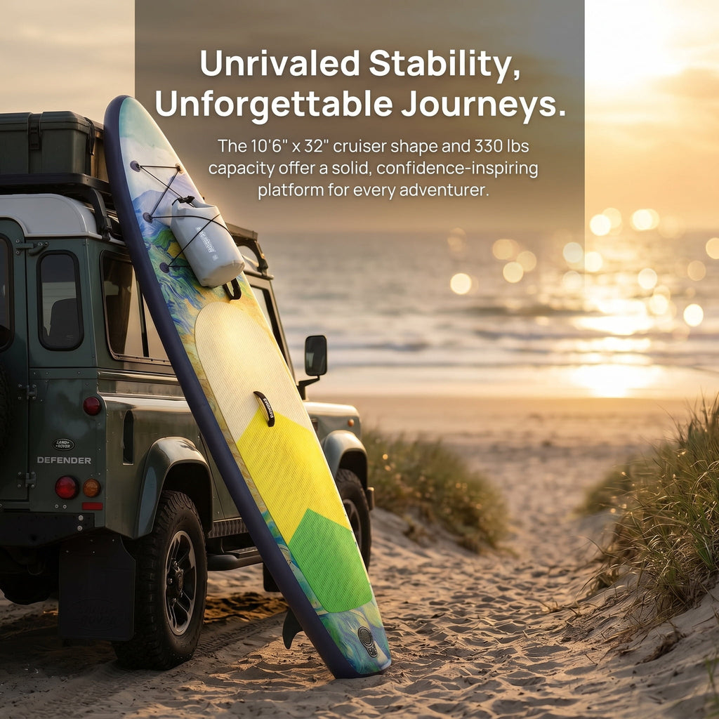 Rayocon Inflatable Paddle Board for Adults, 10'6 Stand Up Paddle Board, Wide Stable Touring SUP with Pump and Dry Bag