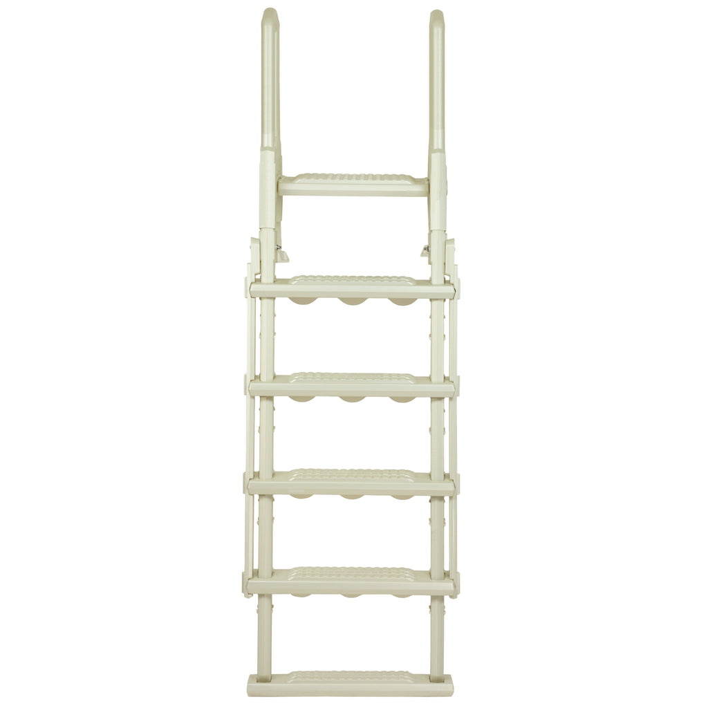 Aqua Select White Outside Flip-up Safety Ladder for Above Ground Pools 48-54H