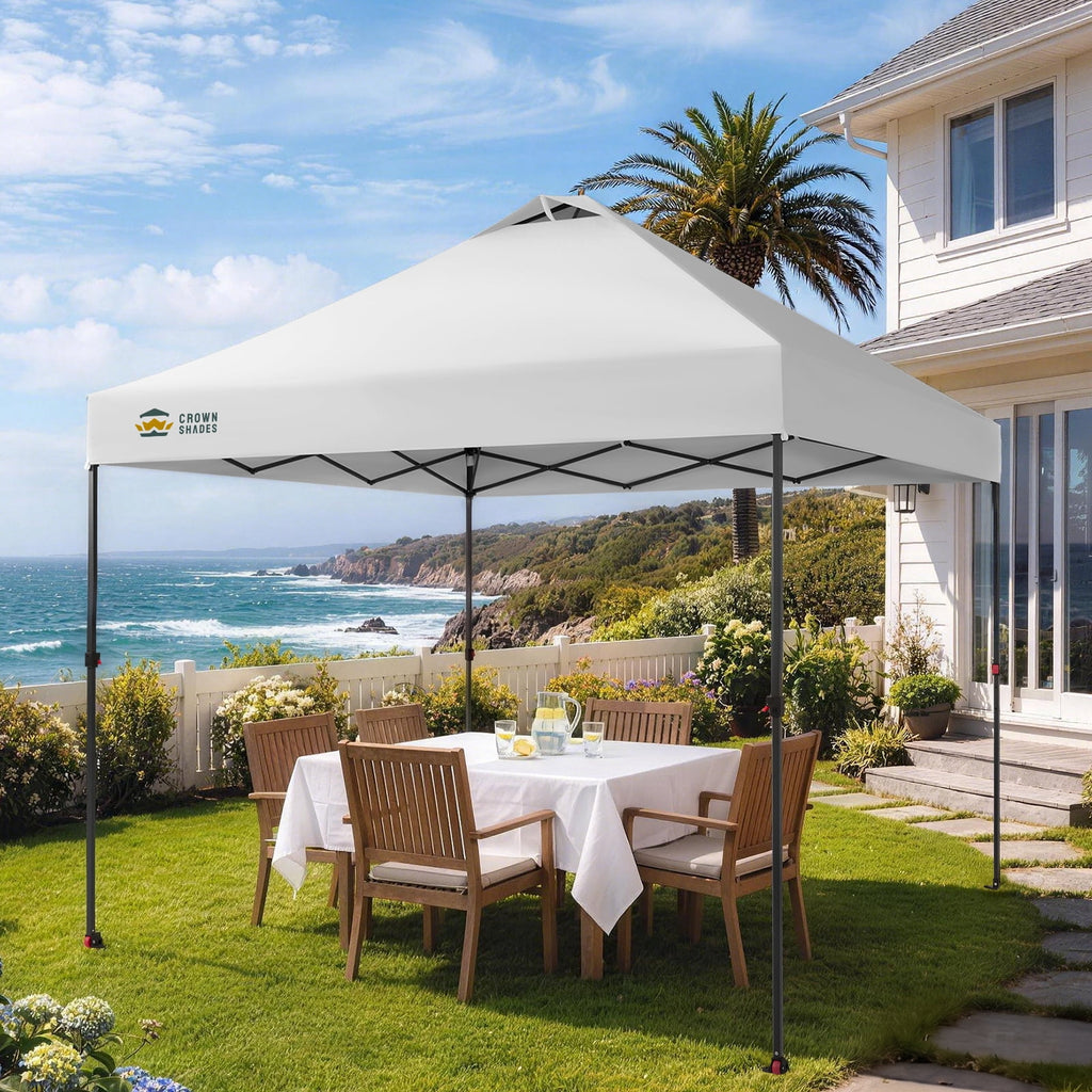 CROWN SHADES 10x10 Pop Up Canopy Patented Center Lock One Push Instant Outdoor Canopy Tent Grey