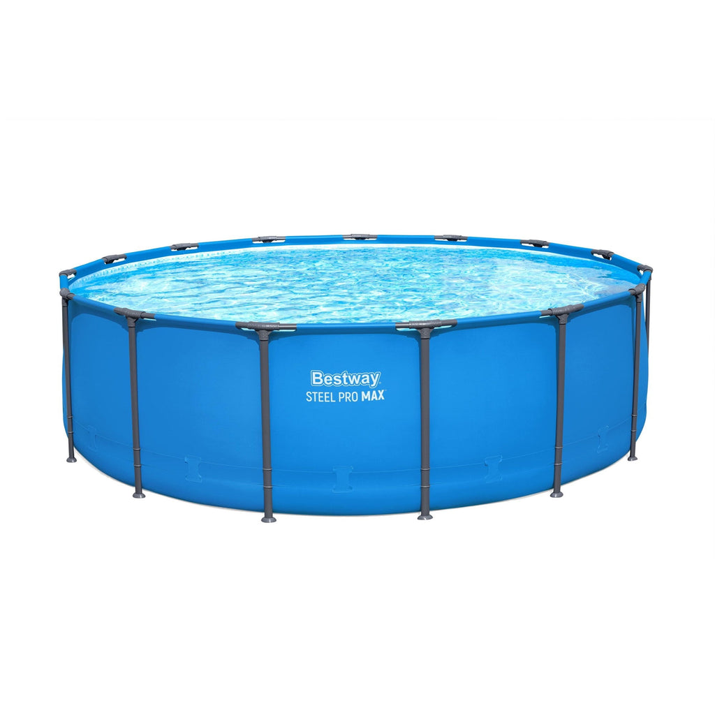 Bestway Steel Pro MAX 15’ x 48 Metal Frame Above Ground Pool, Blue, POOL ONLY