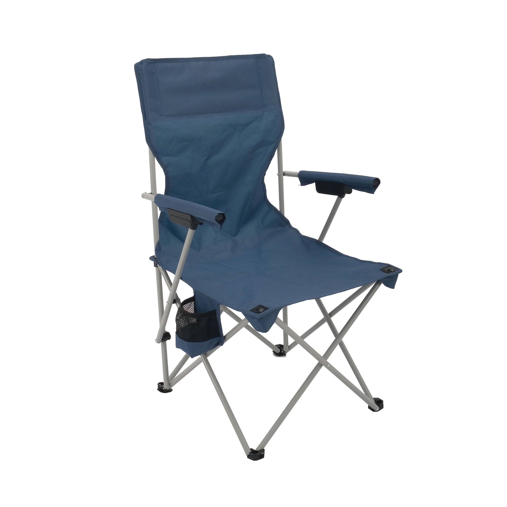 Ozark Trail Hard Arm Camping Chair with Durable Polyester Seat and Steel Frame, Portable with Cup Holder