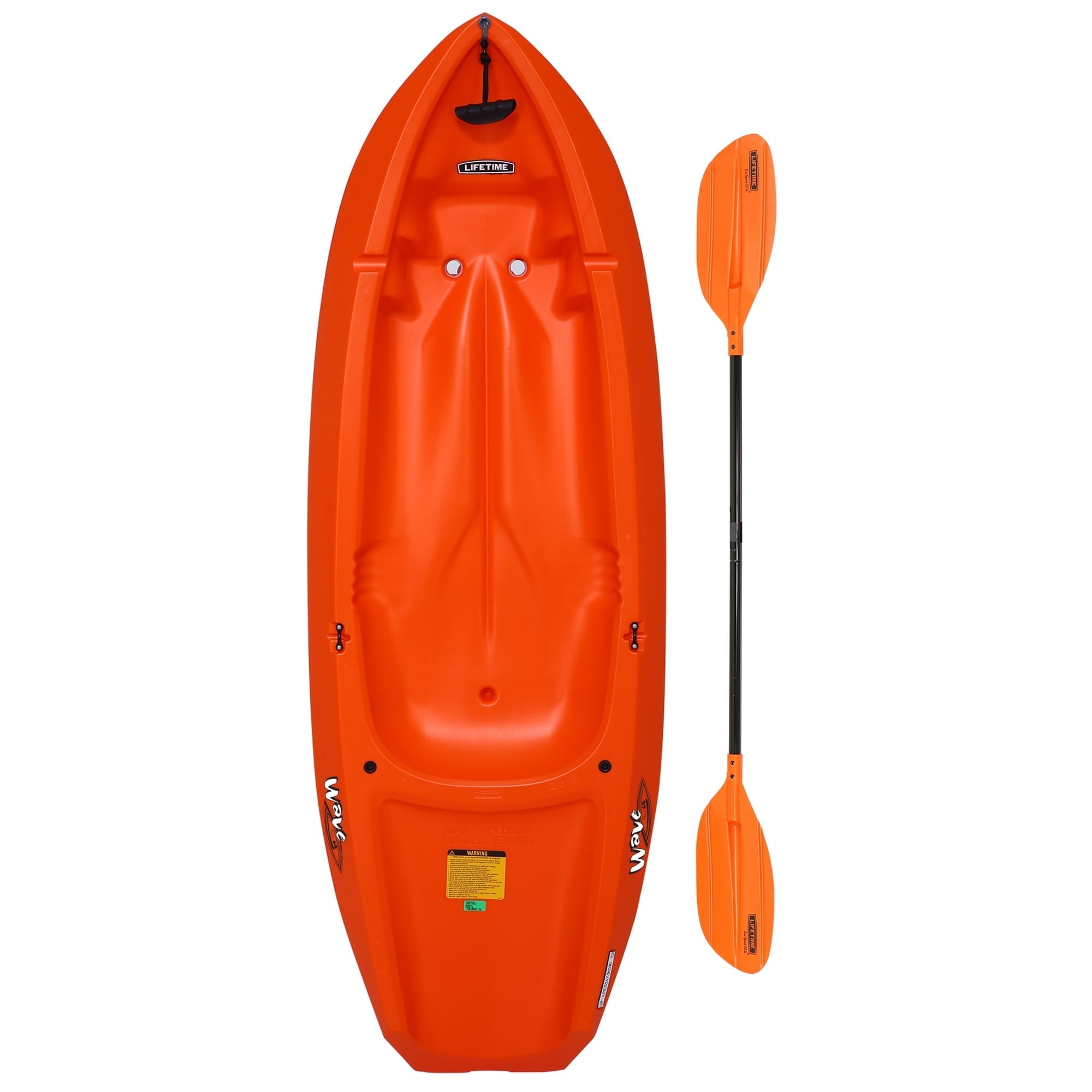 Lifetime Wave 6 ft Youth Sit-On-Top Kayak with Paddle, Fire Red (91401)