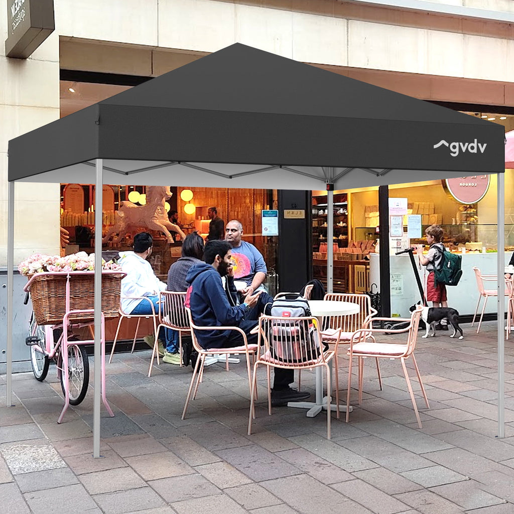 GVDV Canopy Tent, 10x10 ft Easy Pop up Outdoor Canopy Tent, Portable Straight Leg Gazebo Instant Canopy, Blue