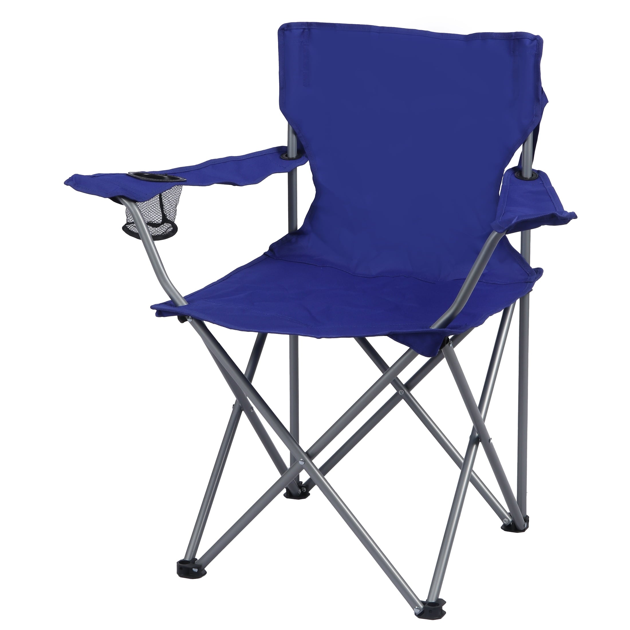 Ozark Trail Quad Folding Camp Chair with Cup Holder, Black