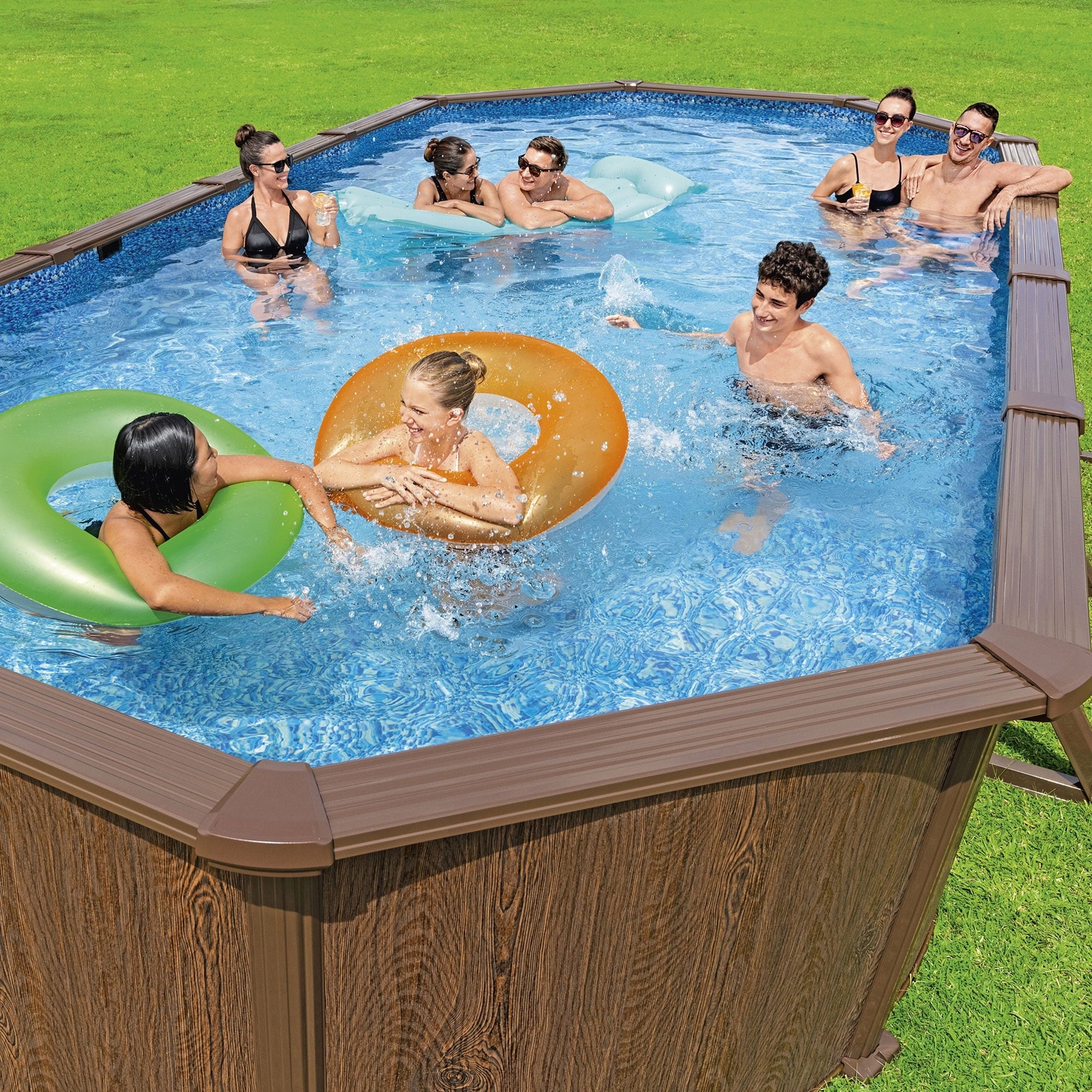 Bestway Hydrium 24' x 12' x 52 Steel Side Wall Above Ground Pool w/ Sand Pump & Accessories
