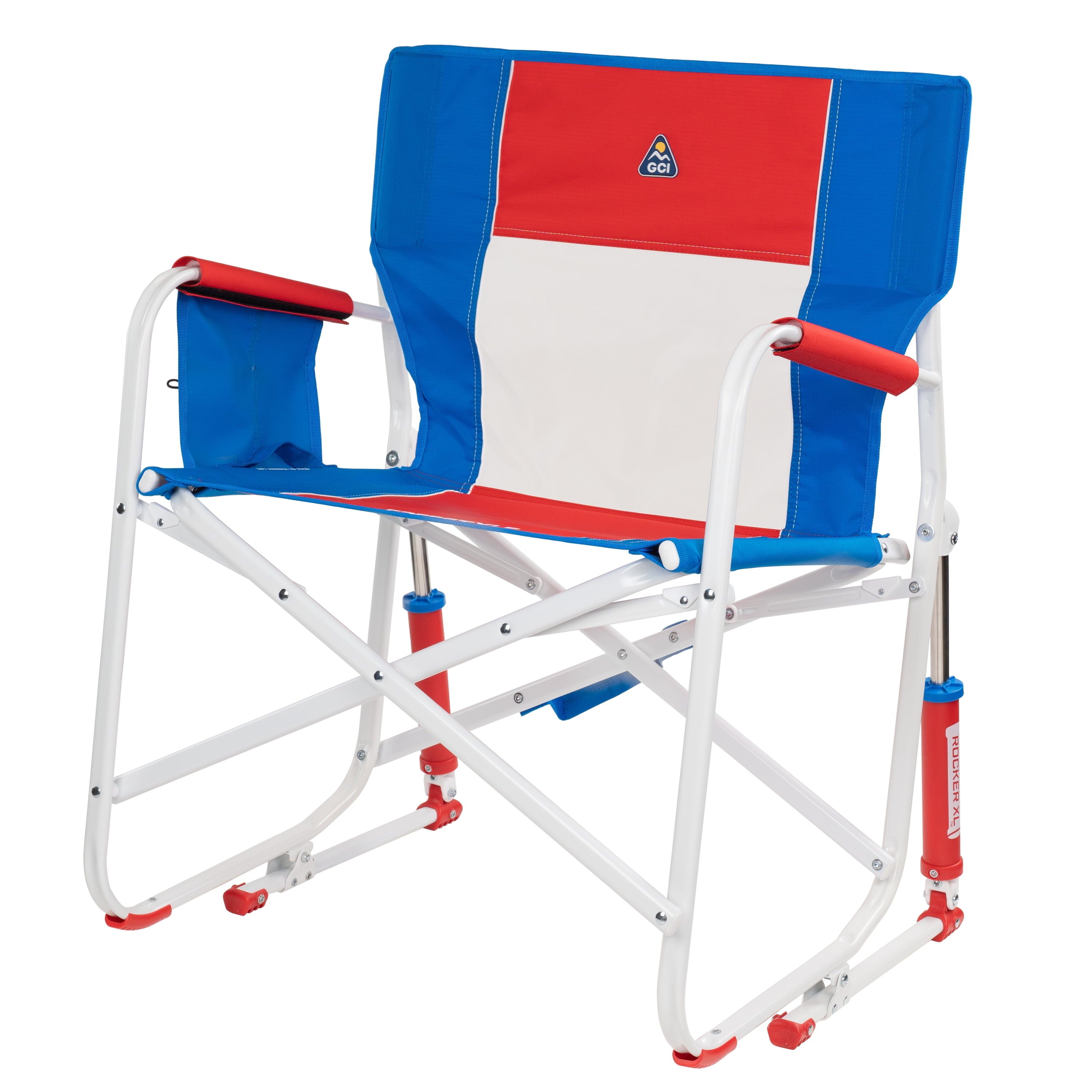 GCI Outdoor Freestyle Rocker XL Oversized Foldable Rocking Camp Chair, Pewter